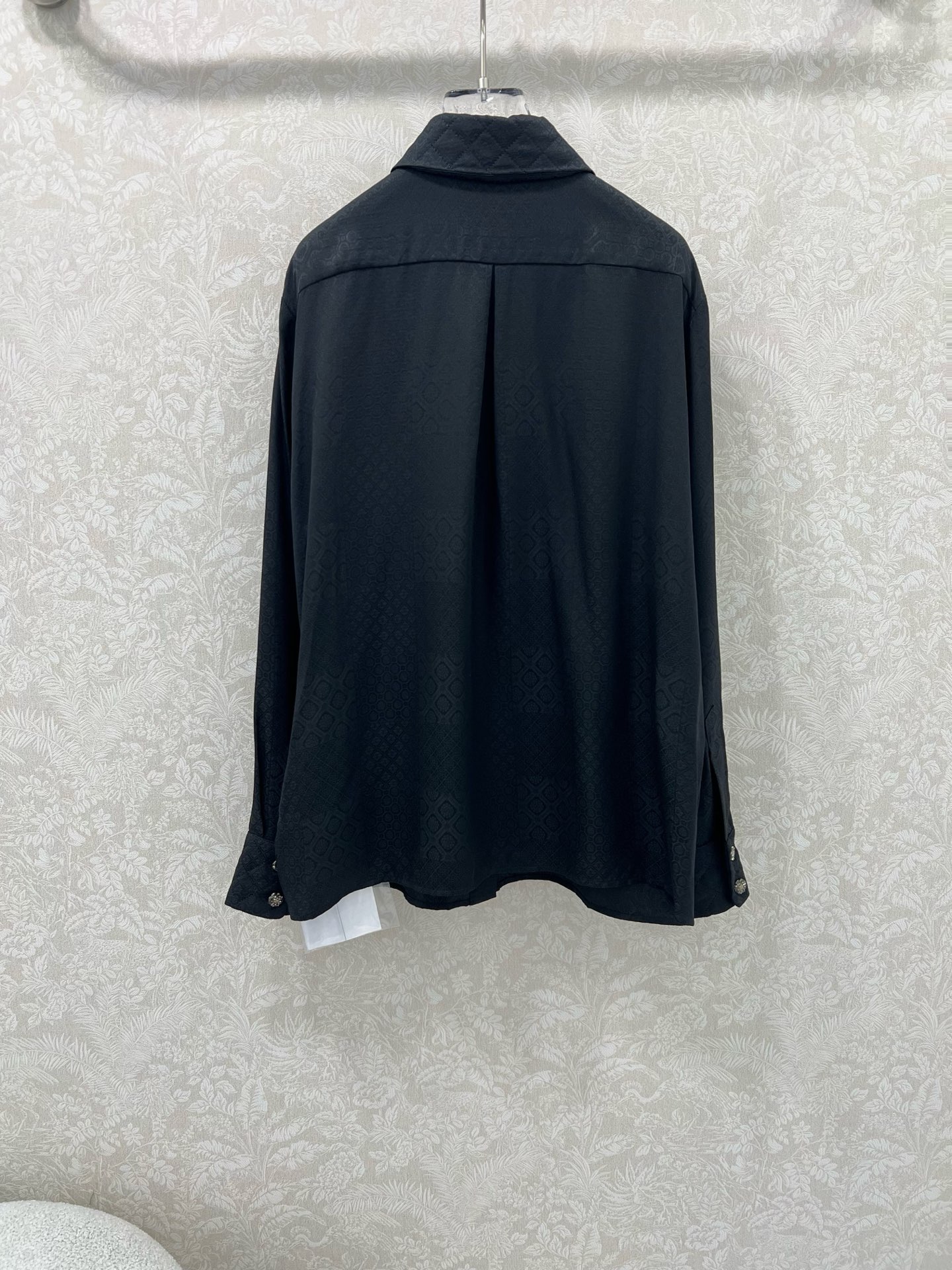 🔥🔥chan*l 25秋款新款高版本真丝提花暗纹菱格口袋衬衫 定制YB进口双绉真丝材质 质感区别普通的0