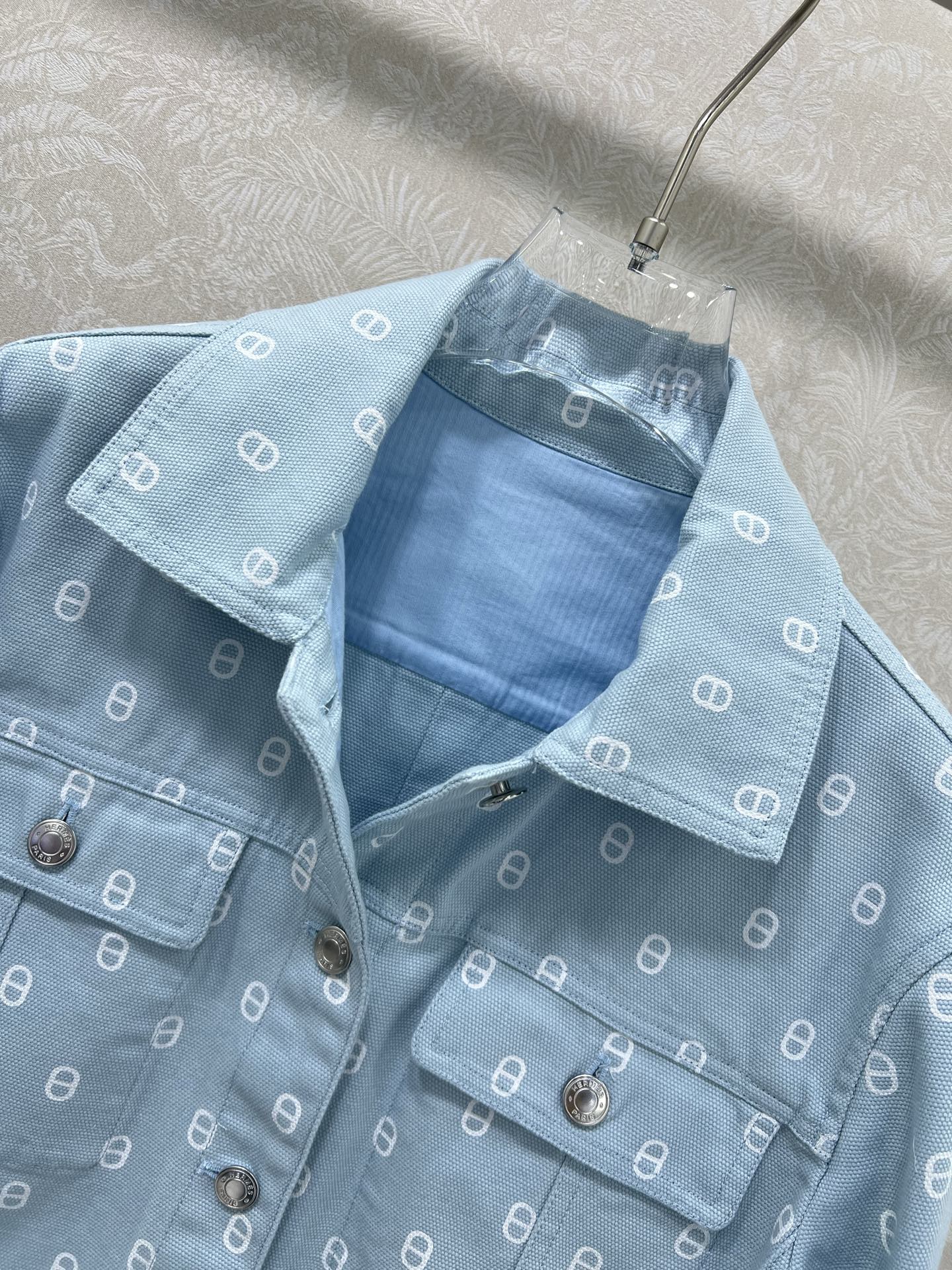 🔥🔥Herme*25新款经典猪鼻子🐽印花牛仔外套 全新高版本出货啦 定制YB斜纹全棉牛仔材质 酵素水洗工