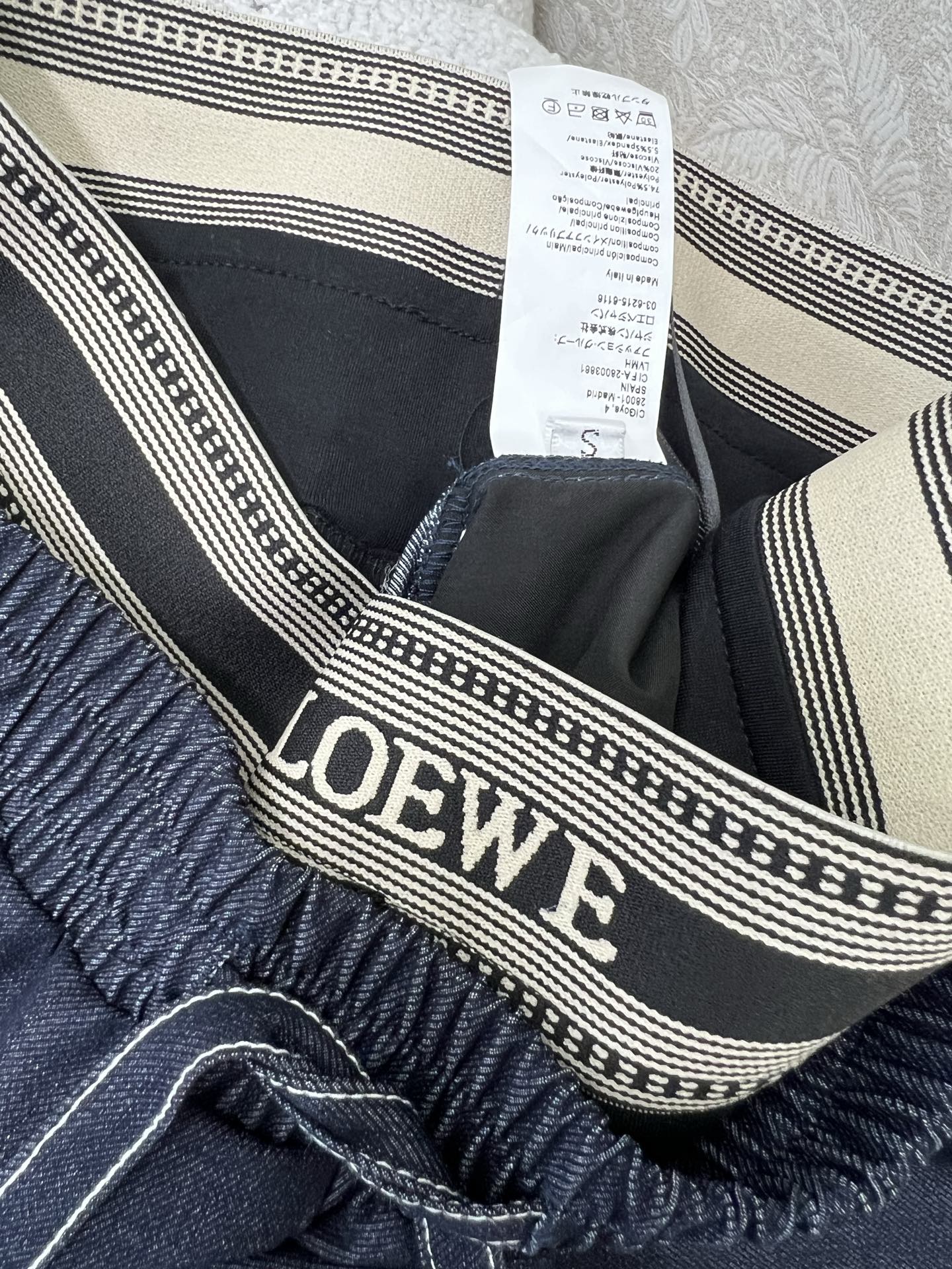 🔥🔥Loew* 25新款双腰头明线阔腿长裤 腰头经典字母logo弹力织带 裤身刺绣 选用高比例棉面料 面