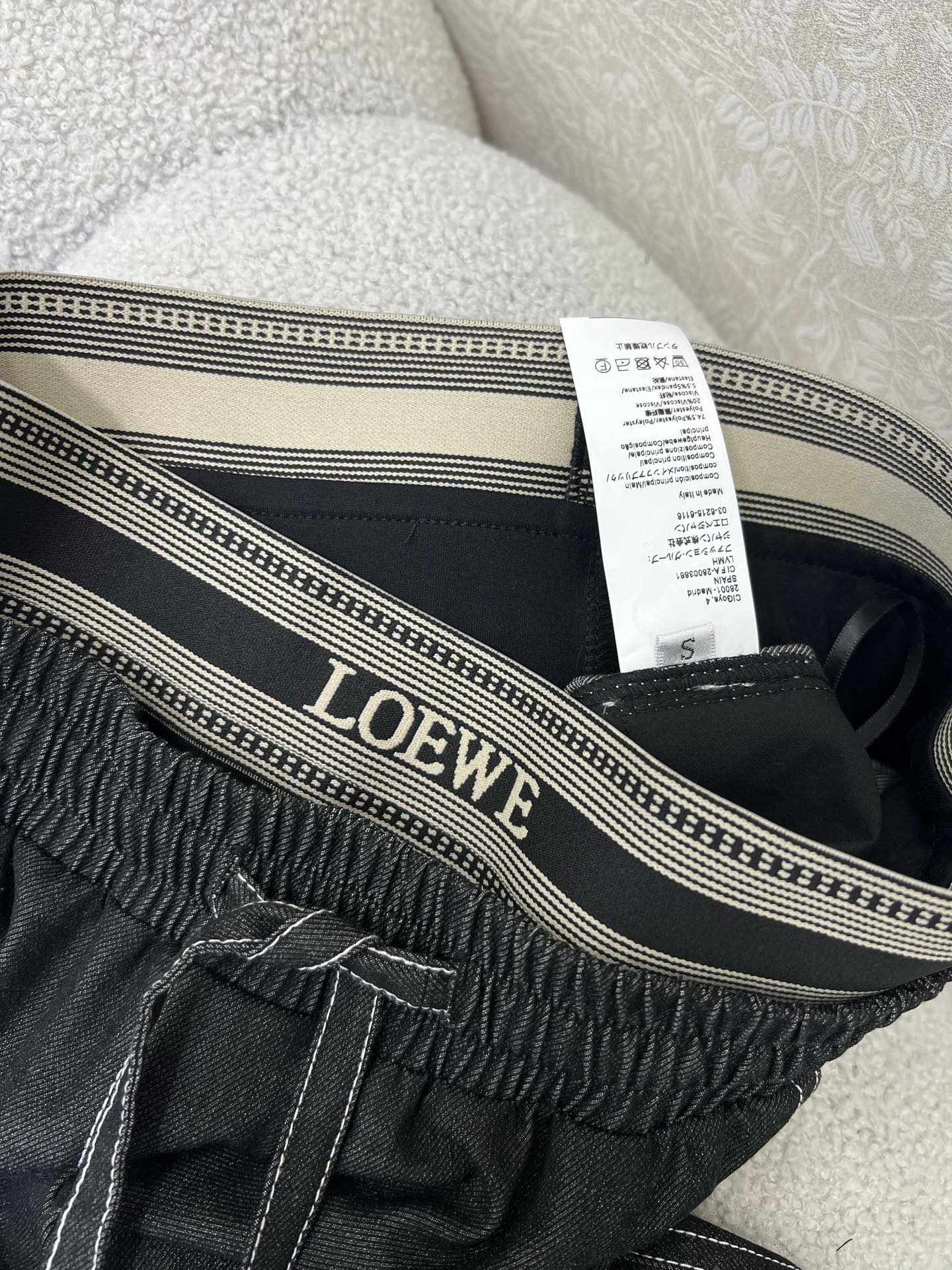 🔥🔥Loew* 25新款双腰头明线阔腿长裤 腰头经典字母logo弹力织带 裤身刺绣 选用高比例棉面料 面