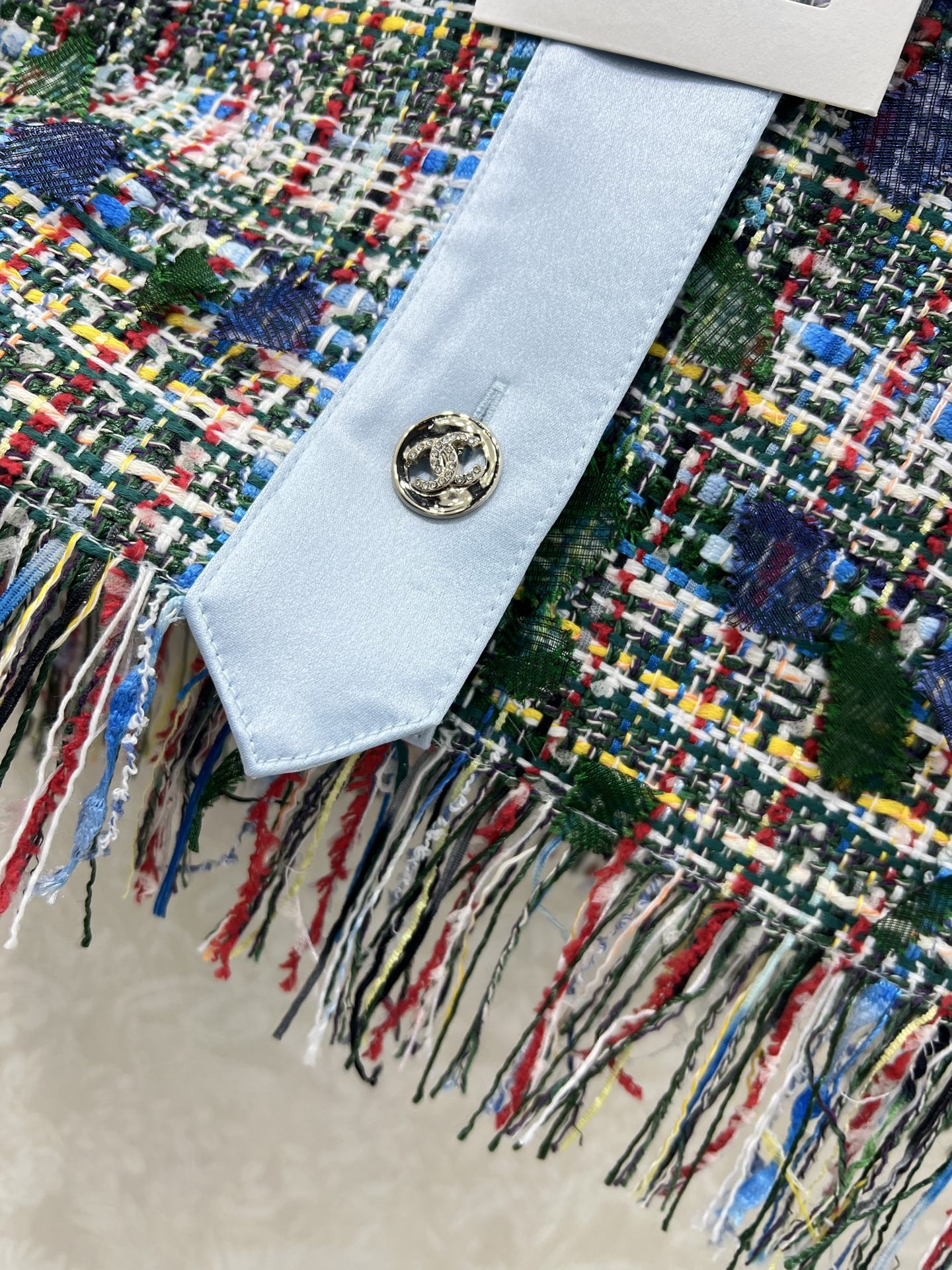 🔥🔥chan*l 25新款瀑布系列彩呢流苏短袖马甲外套  手工坊系列同步上新啦 珍妮同款高级手工坊小香风