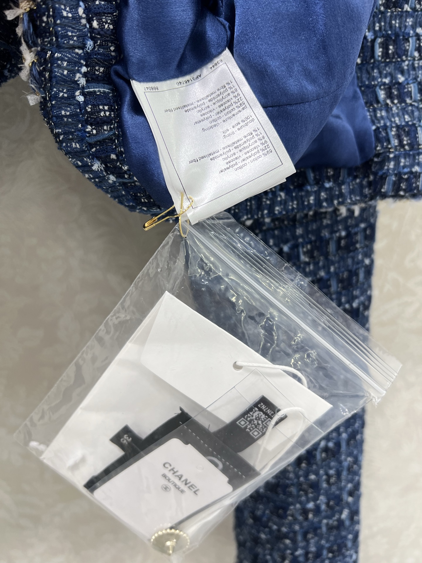 🔥🔥Chan*l 25新款宝石蓝💙重工短款洋装外套 高版本 内衬真丝版本‼️ 定制编织粗纺面料 质感高级