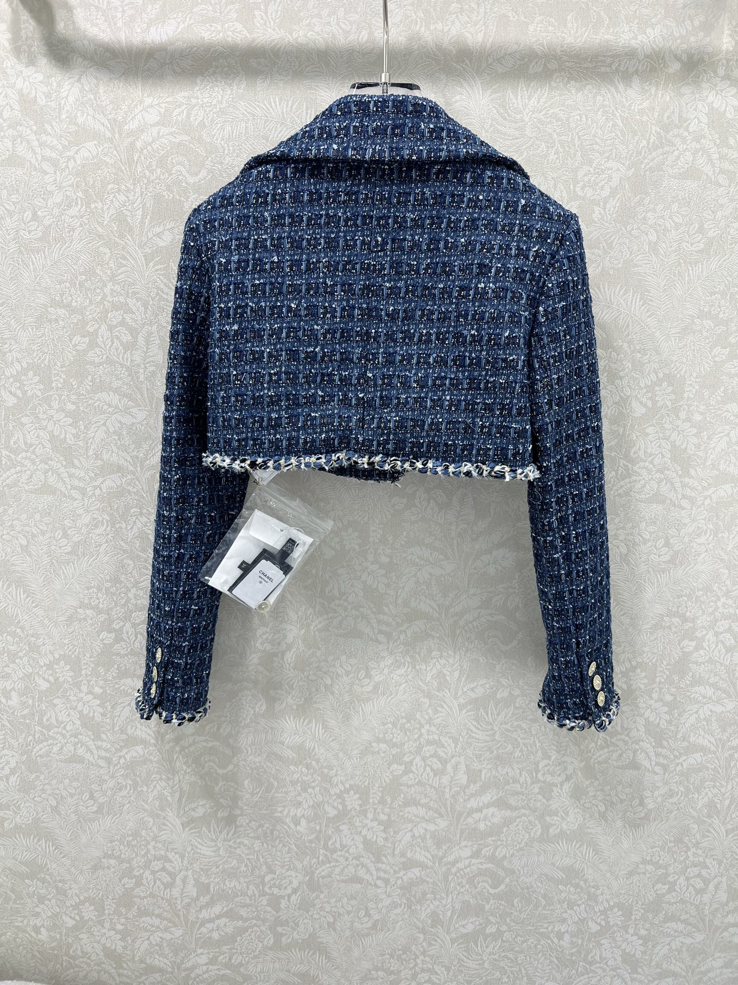 🔥🔥Chan*l 25新款宝石蓝💙重工短款洋装外套 高版本 内衬真丝版本‼️ 定制编织粗纺面料 质感高级