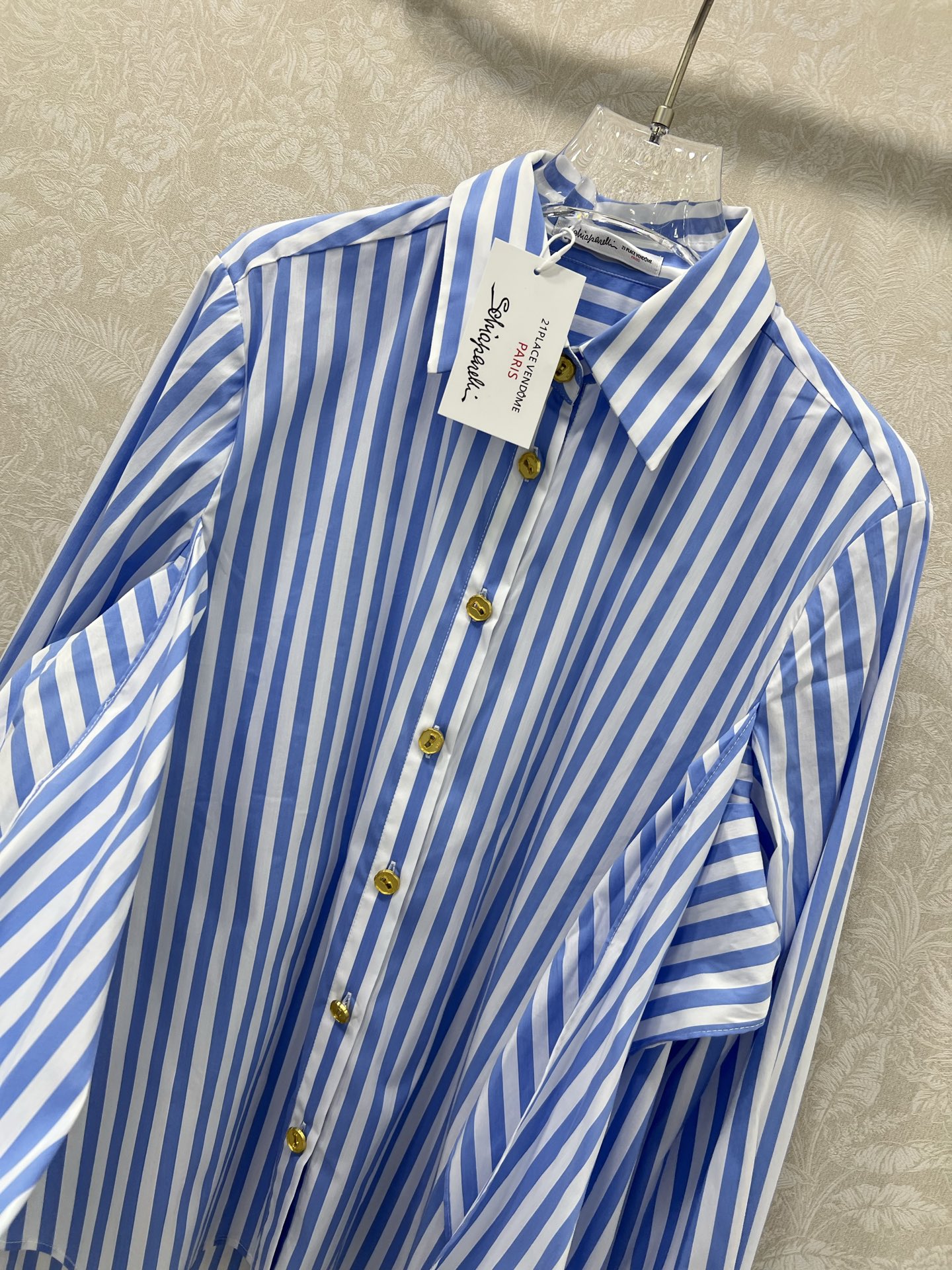 🔥🔥Sch*法国本土品牌 25新款条纹衬衣 打破传统设计 胸前绑带蝴蝶结 定制品牌五金超有质感 竖条纹视