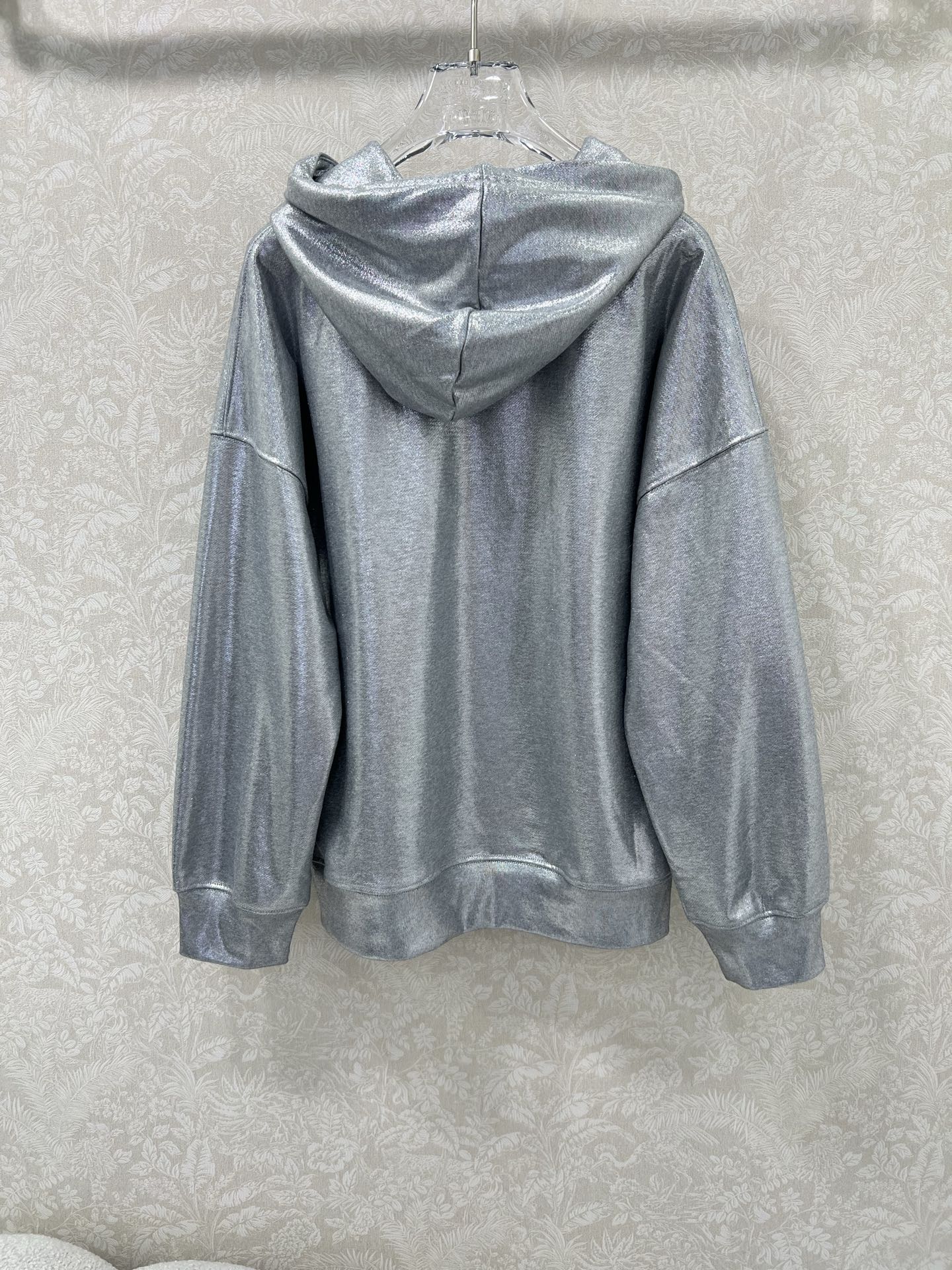 🔥🔥Gucc*25新款银色连帽印花卫衣 定制YB原生全棉材质 透气舒适 质感十足 凸显品牌格调 采用克重