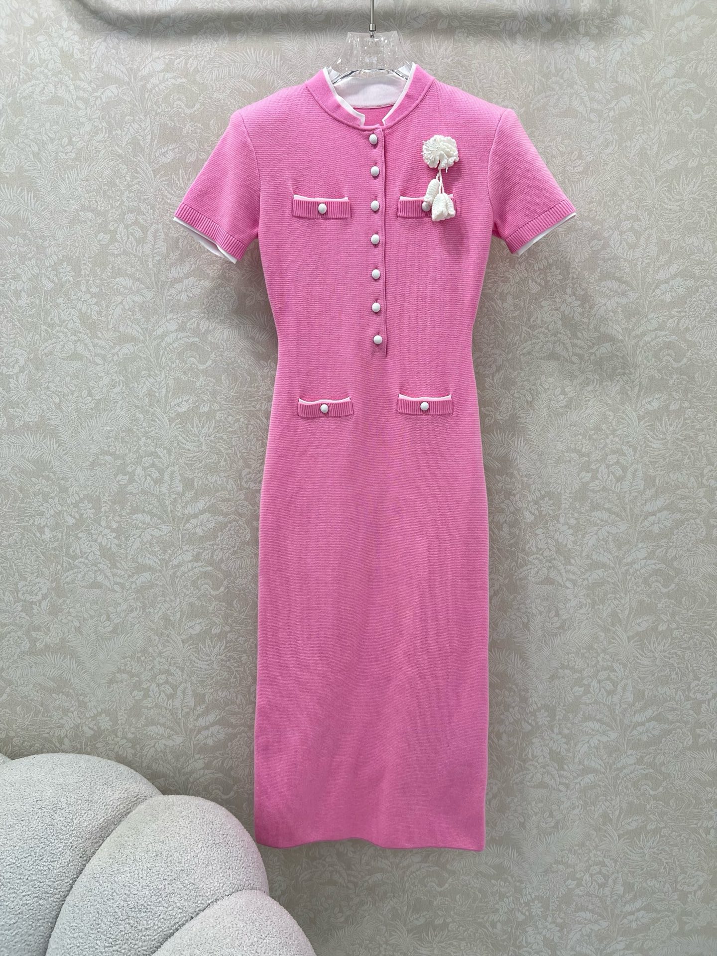 🔥🔥self-portrait 25新款粉红色短袖羊毛混纺针织连衣裙 超美腻的粉色🩷绝绝子！！完美复刻质