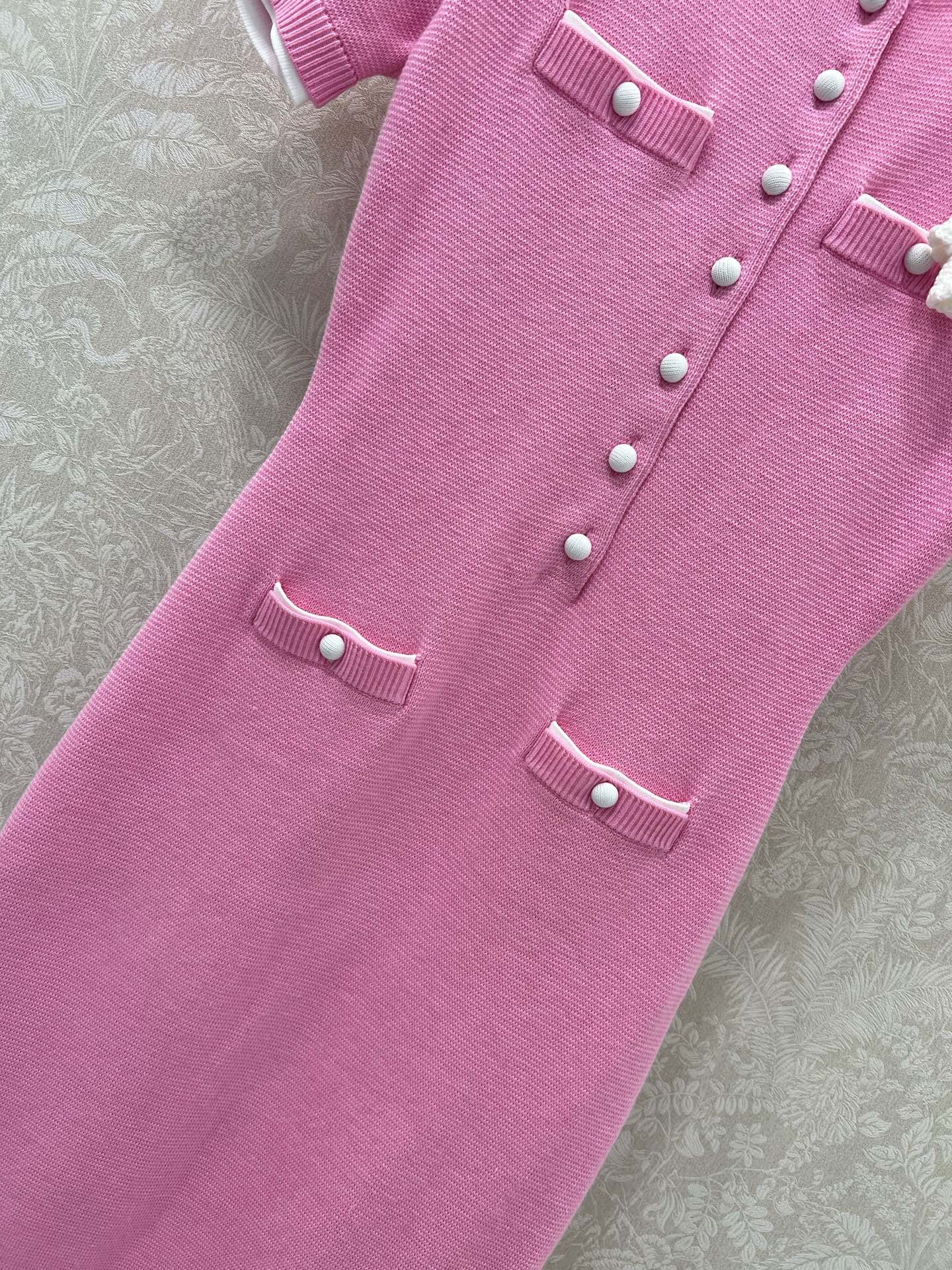 🔥🔥self-portrait 25新款粉红色短袖羊毛混纺针织连衣裙 超美腻的粉色🩷绝绝子！！完美复刻质