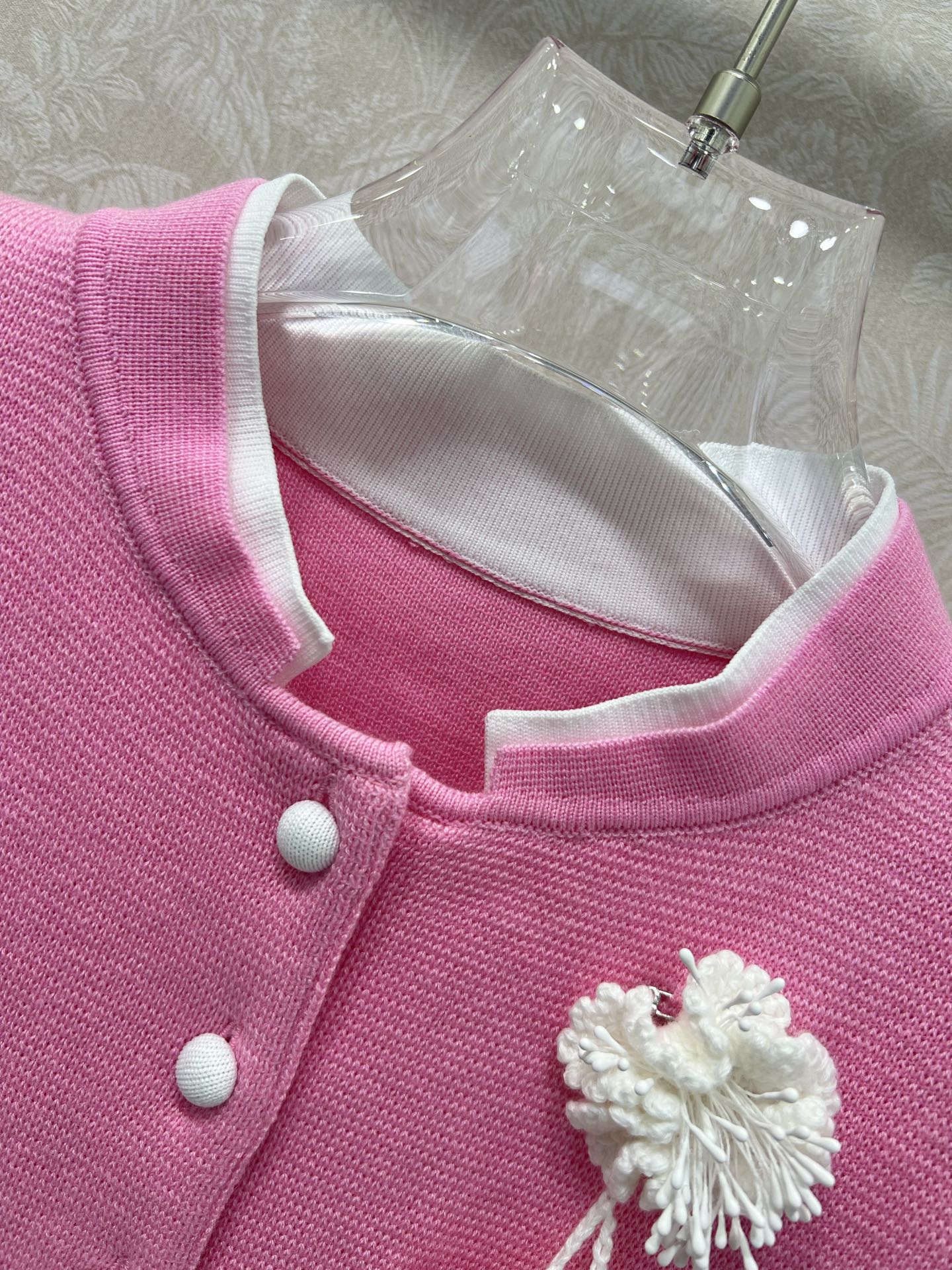 🔥🔥self-portrait 25新款粉红色短袖羊毛混纺针织上衣 超美腻的粉色🩷绝绝子！！完美复刻质感