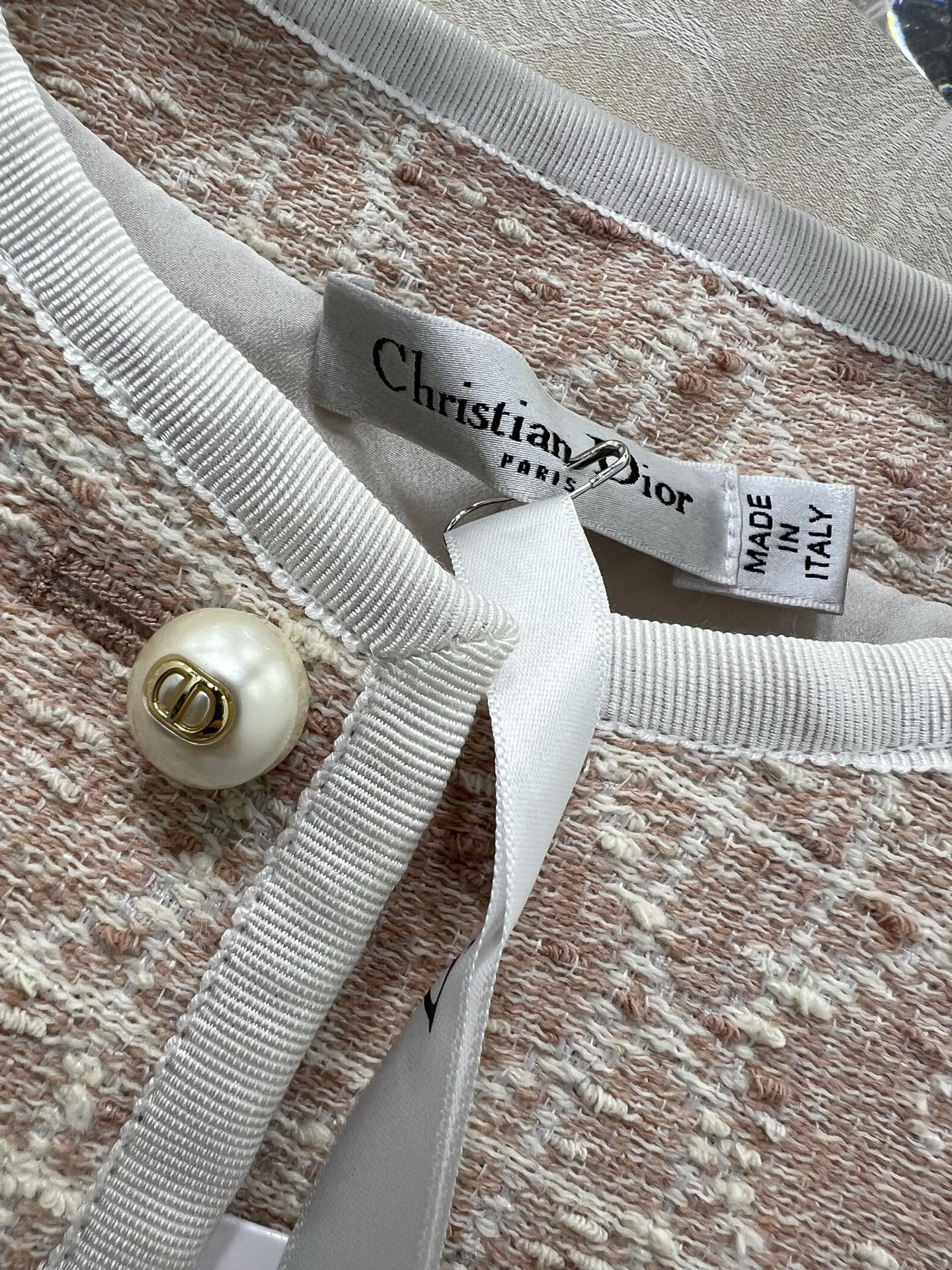 🔥🔥Dio*25新款藤格纹圆领洋装外套  马卡龙配色出货啦！绝美的藕粉跟浅蓝色 🩷🩵定制YB进口粗纺毛呢