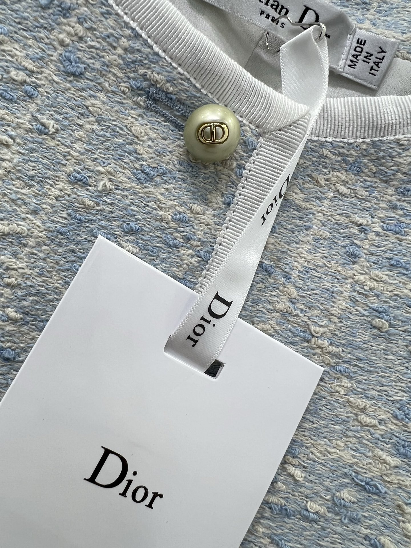 🔥🔥Dio*25新款藤格纹圆领洋装外套  马卡龙配色出货啦！绝美的藕粉跟浅蓝色 🩷🩵定制YB进口粗纺毛呢