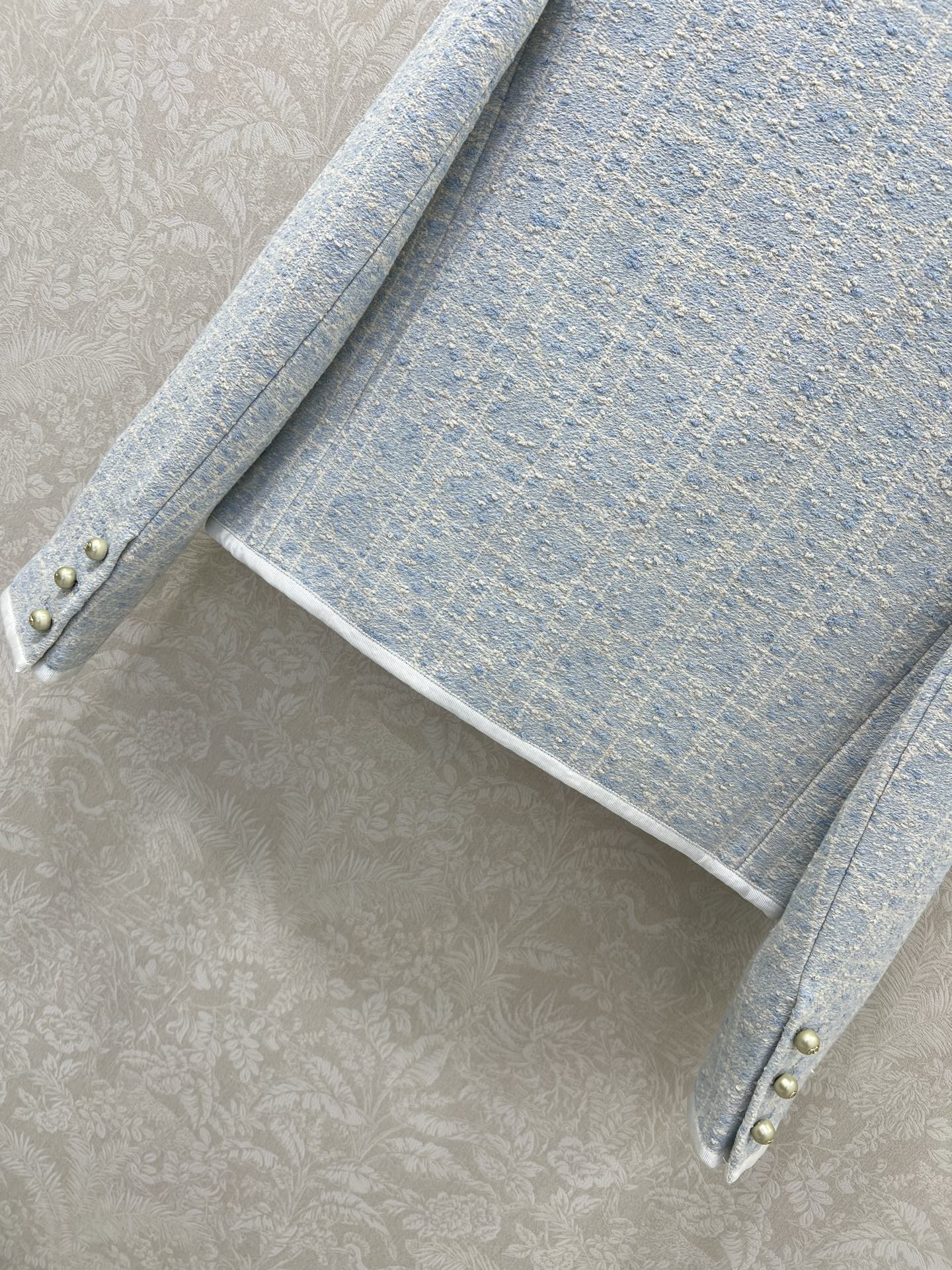 🔥🔥Dio*25新款藤格纹圆领洋装外套  马卡龙配色出货啦！绝美的藕粉跟浅蓝色 🩷🩵定制YB进口粗纺毛呢