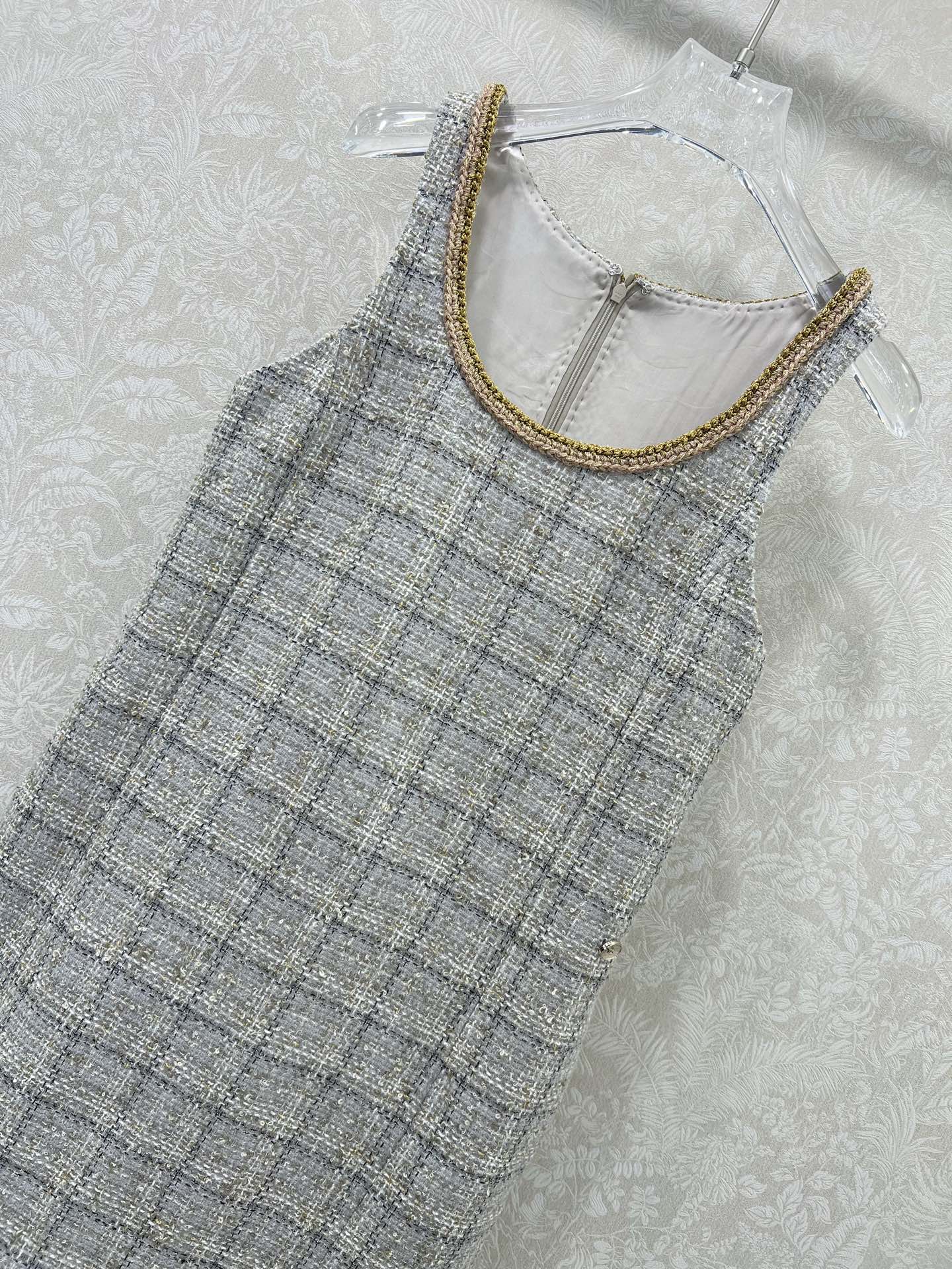 🔥🔥Chan*l25新款编织洋装捆边背心裙 高版本！百分百真丝内衬 手工挑边 注意细节区分版本‼️ 定制