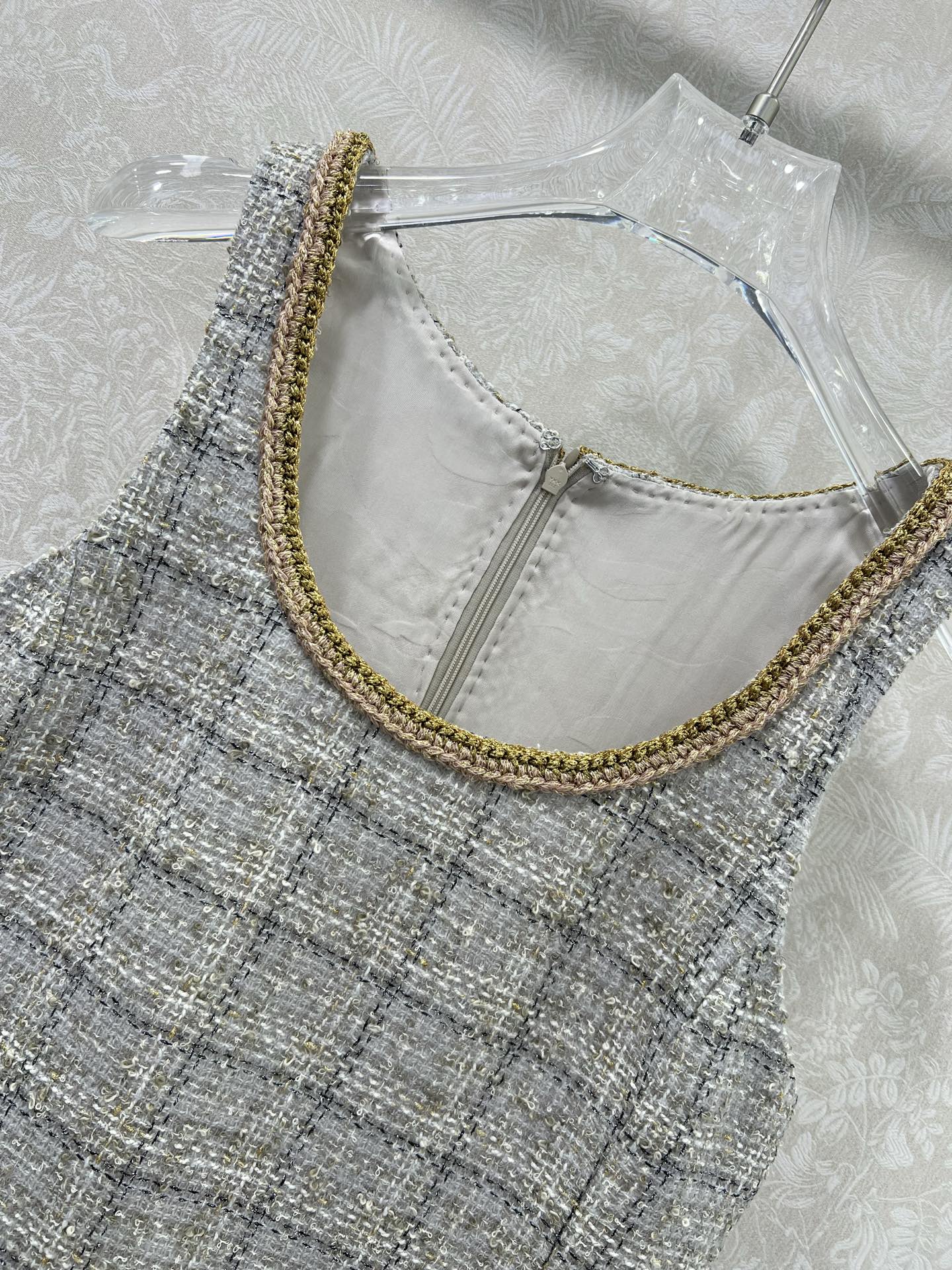 🔥🔥Chan*l25新款编织洋装捆边背心裙 高版本！百分百真丝内衬 手工挑边 注意细节区分版本‼️ 定制