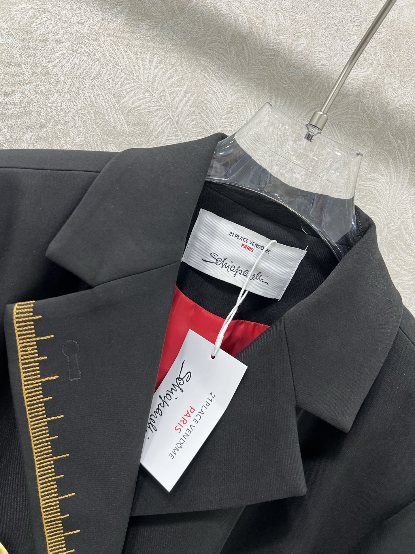 🔥🔥Sch*法国本土品牌 25新款长款大衣外套 大翻领双排扣设计 整件定制五金 衣边精美刻度金线刺绣 展