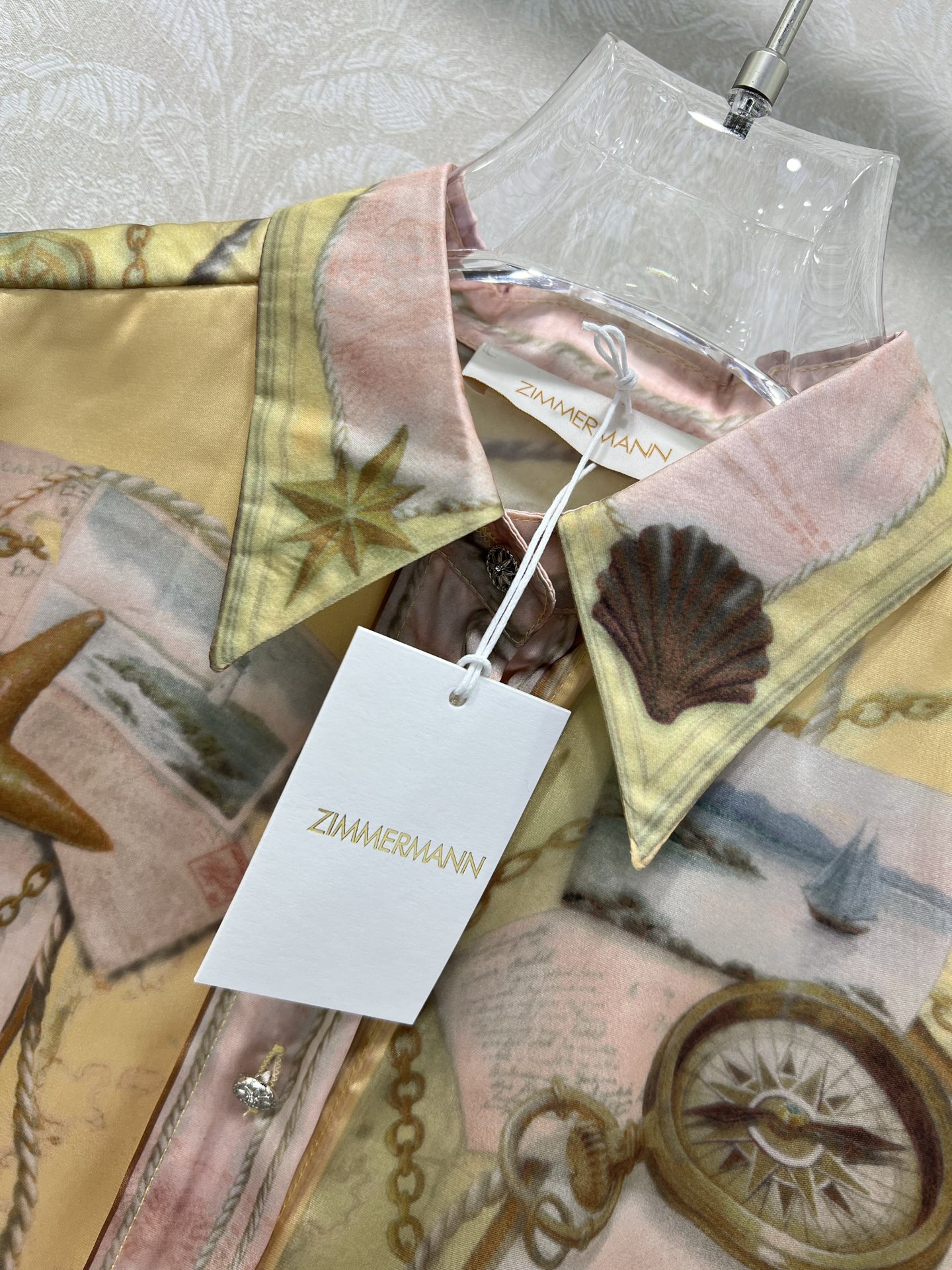 🔥🔥Zimmerman*兹/默曼25新款🏖沙滩度假系列 翻领前排扣上衣➕短裤套装  翻领定位花👗选用定制