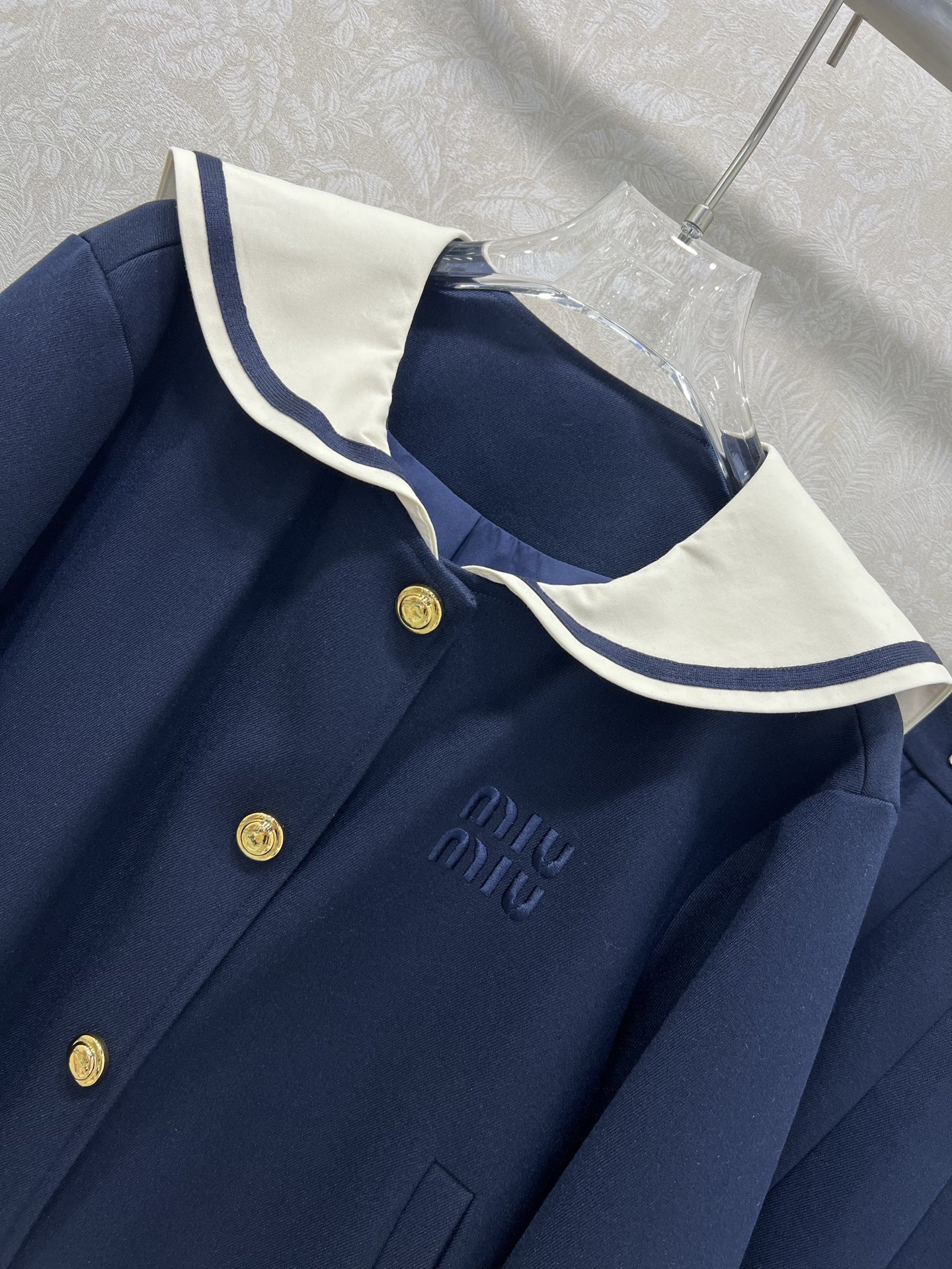 🔥🔥miumi*25新款海军风套装 外套+短裙的组合  披肩拉链夹克外套 经典搭配海军风作品 版型超洋气