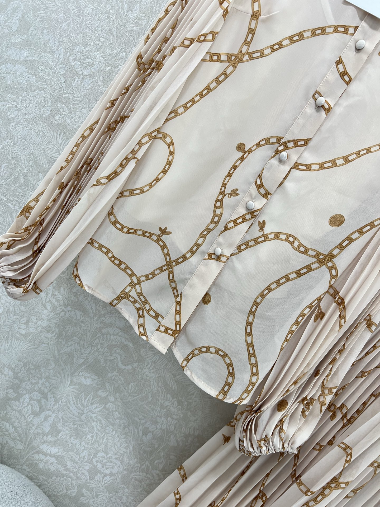 🔥🔥Zimmerman*兹/默曼25新款套装 衬衣➕半裙得组合  整体链条⛓花印花 上衣袖压褶 半裙搭配