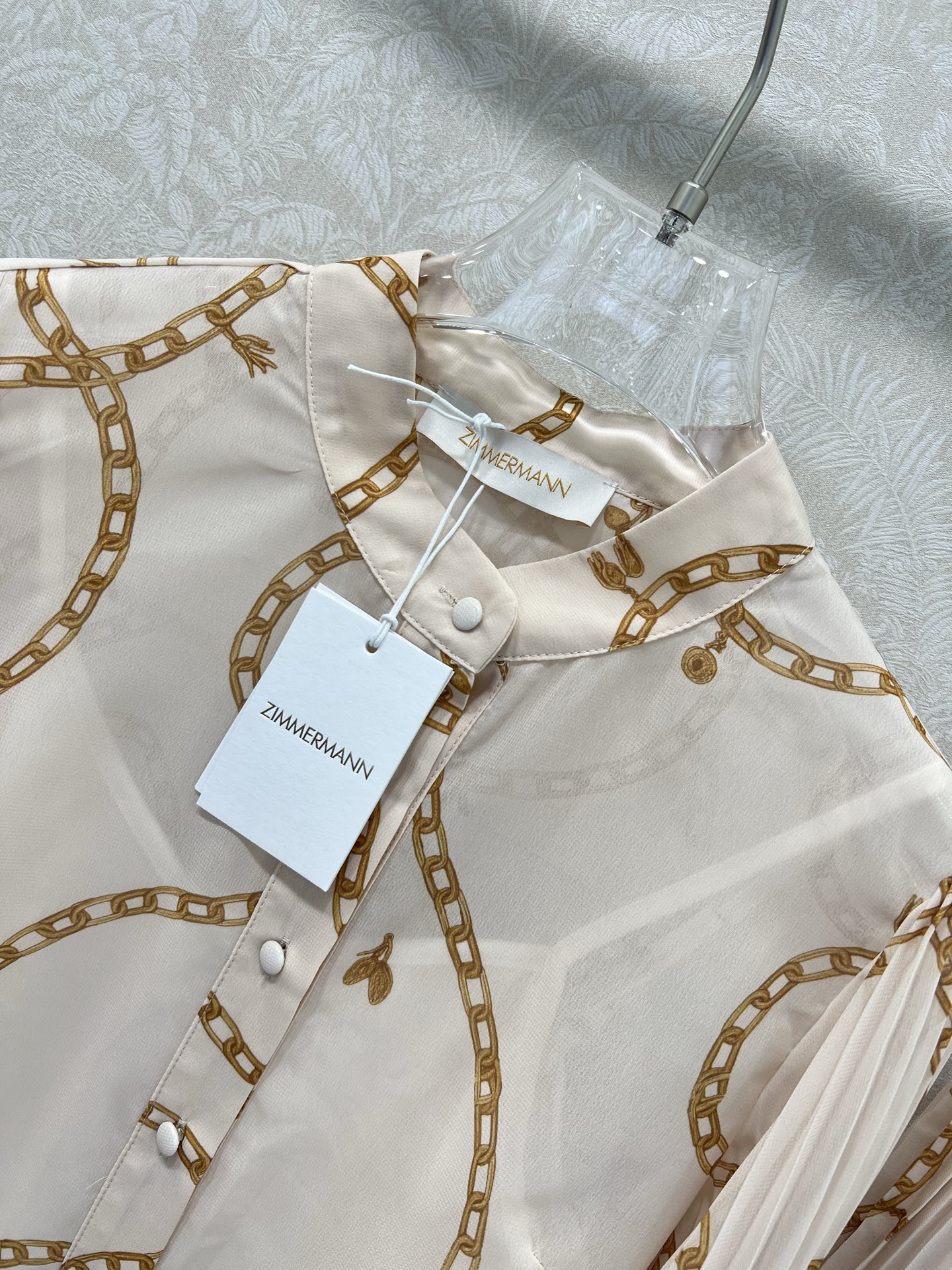 🔥🔥Zimmerman*兹/默曼25新款套装 衬衣➕半裙得组合  整体链条⛓花印花 上衣袖压褶 半裙搭配