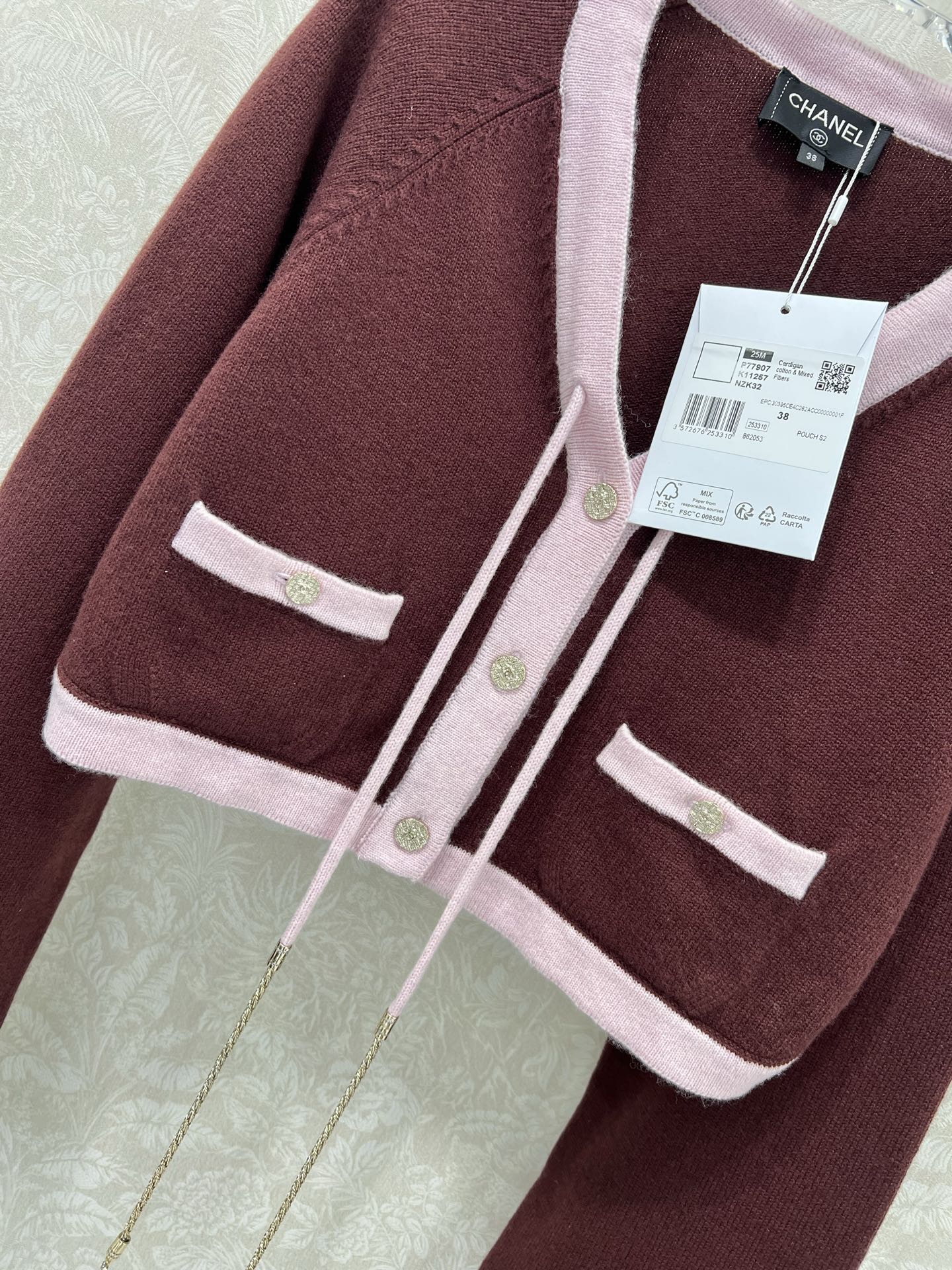 🔥🔥 Chan*l 25A手工坊系列新款 高版本配布袋‼️ 撞色包边系带针织短开衫丨⚠独家高版出品！致敬