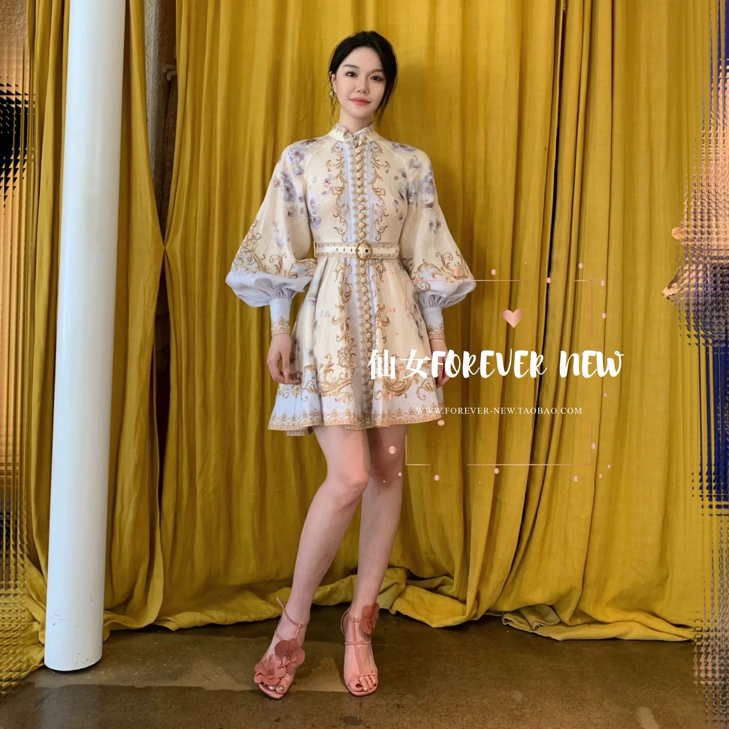 🔥🔥Zimmerman*兹/默曼 25新款宫廷花紫荆花系列 同步上新啦~短款‼️连衣裙 小立领和灯笼袖设