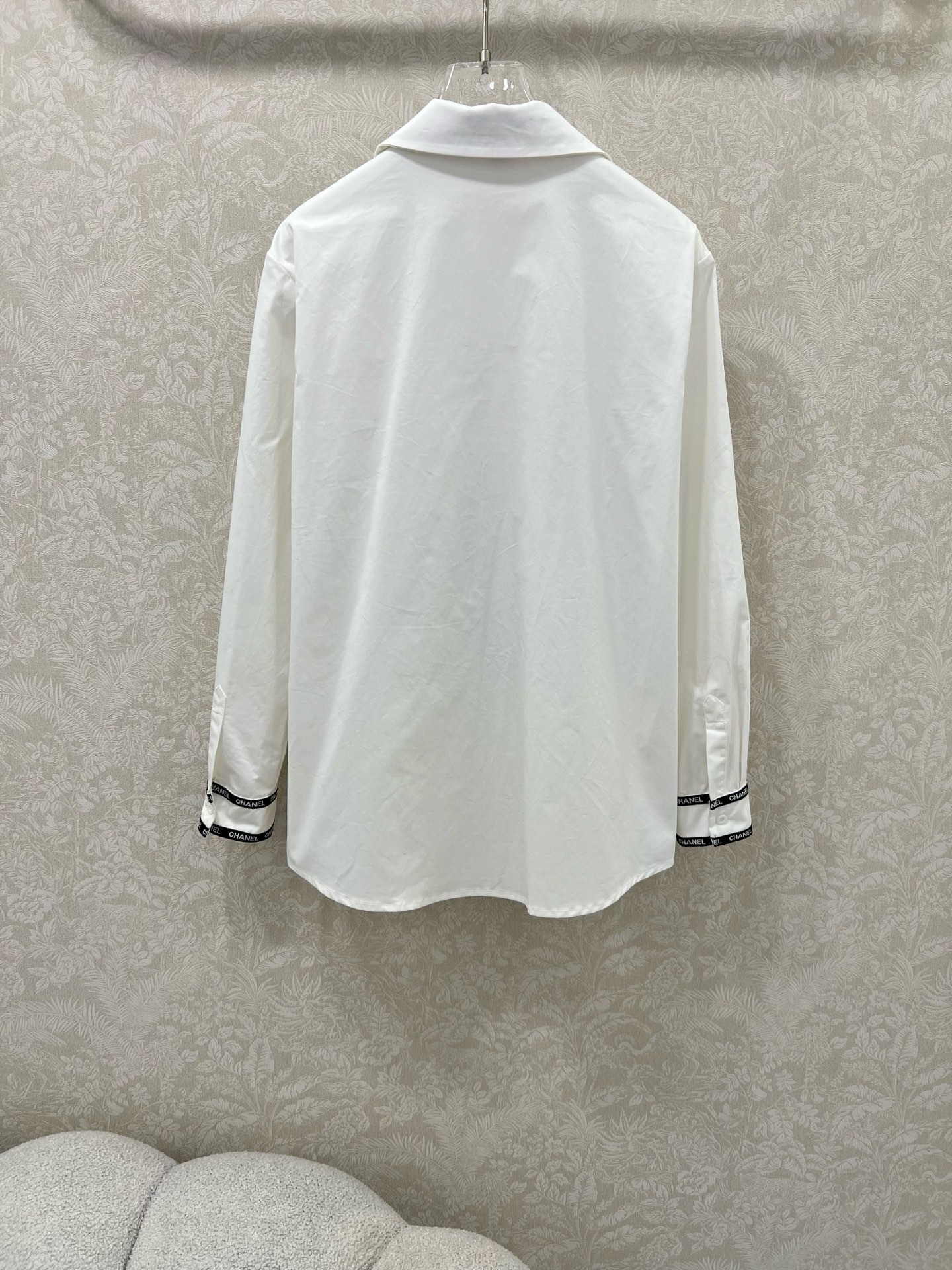 🔥🔥chan*l 25新款翻领长袖配丝巾衬衣 定制双c印花丝巾 可拆卸单独搭配 全新定制YB棉 前排扣设