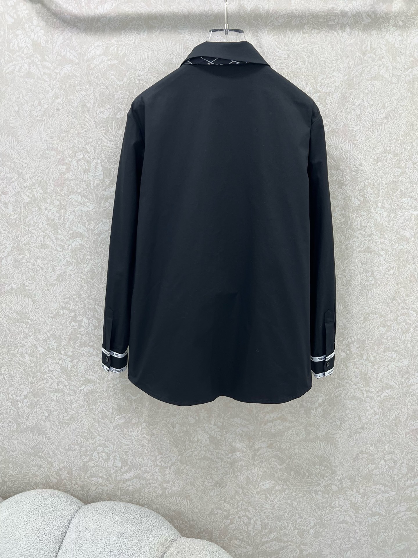 🔥🔥chan*l 25新款翻领长袖配丝巾衬衣 定制双c印花丝巾 可拆卸单独搭配 全新定制YB棉 前排扣设