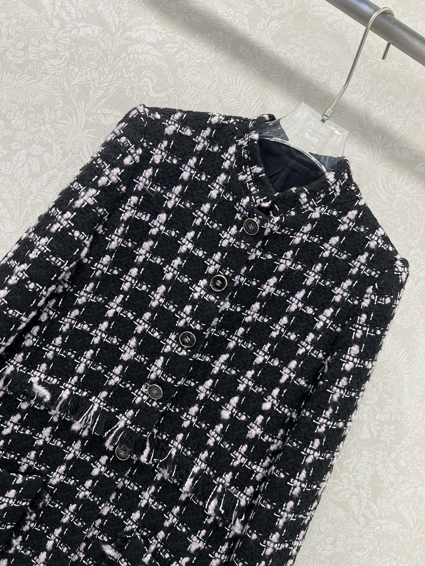 🔥🔥Chan*l 25新款编织洋装捆边长款外套裙  百分百真丝内衬版本‼️ 注意细节区分版本 进口粗纺羊