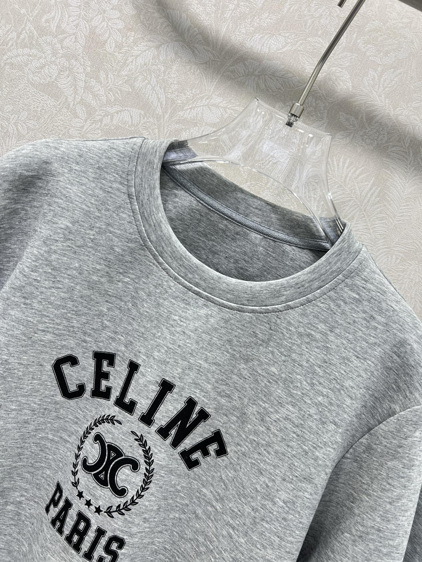 🔥🔥  CELIN*25早秋新款套装 圆领下摆织带卫衣➕束脚长裤的组合  上衣ce字母凯旋门logo印花