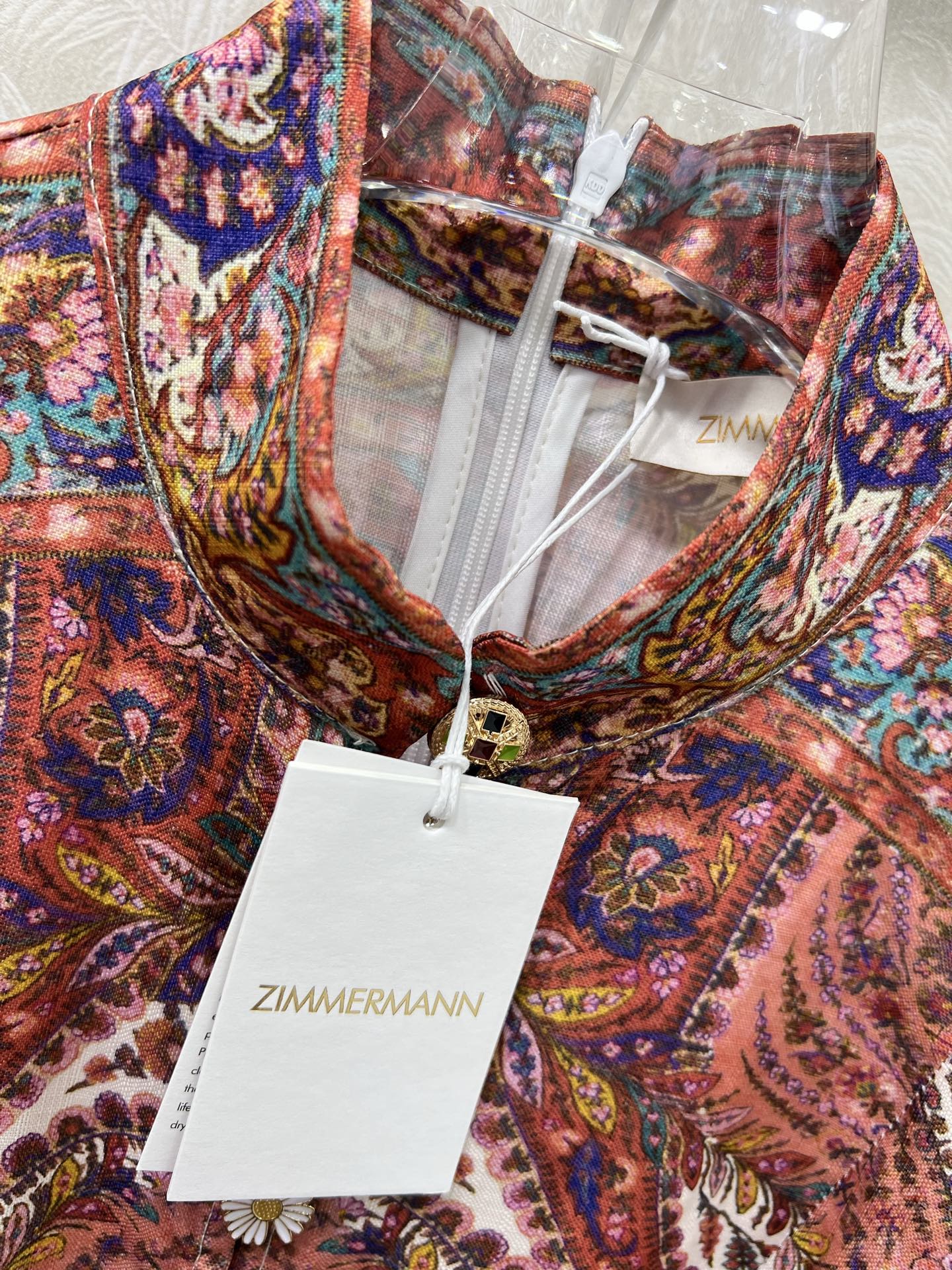 🔥🔥Zimmerman*兹/默曼 25新款定位印花系列 同步上新啦~长款‼️连衣裙 小立领和灯笼袖设计 