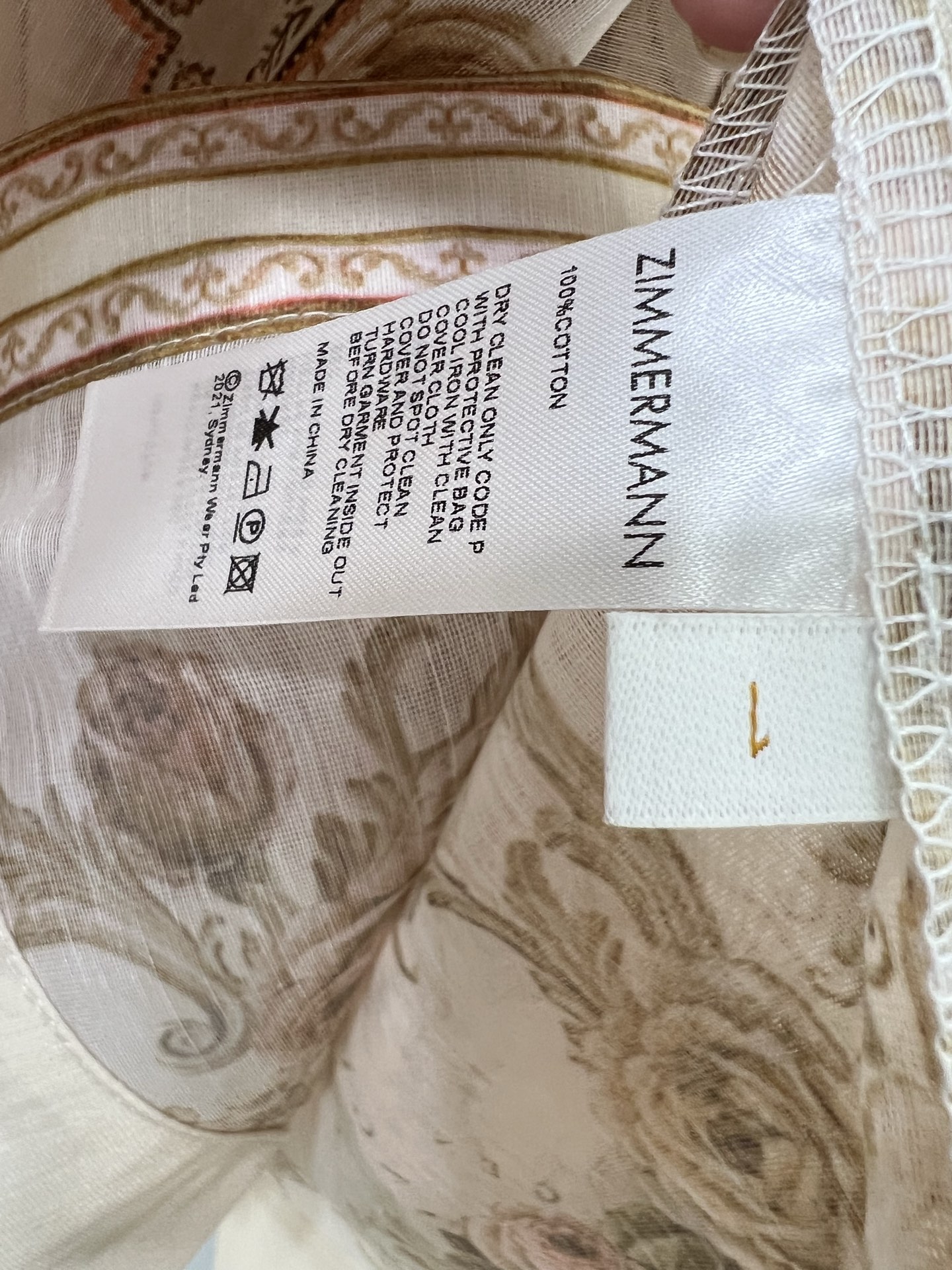 🔥🔥Zimmerman*兹/默曼 25新款定位花翻领长袖连衣裙 灯笼袖设计前襟单排本布包扣设计 袖口收紧