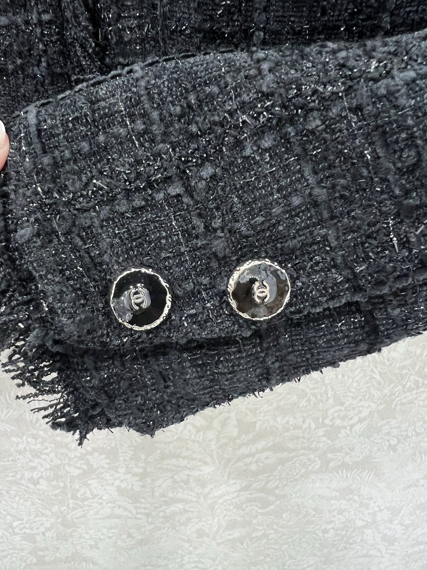 🔥🔥Chan*l 25新款编织洋装流苏短款外套 粗纺毛呢材质 肌理明显 毛料肉眼可见 质感上乘 粗花条纹