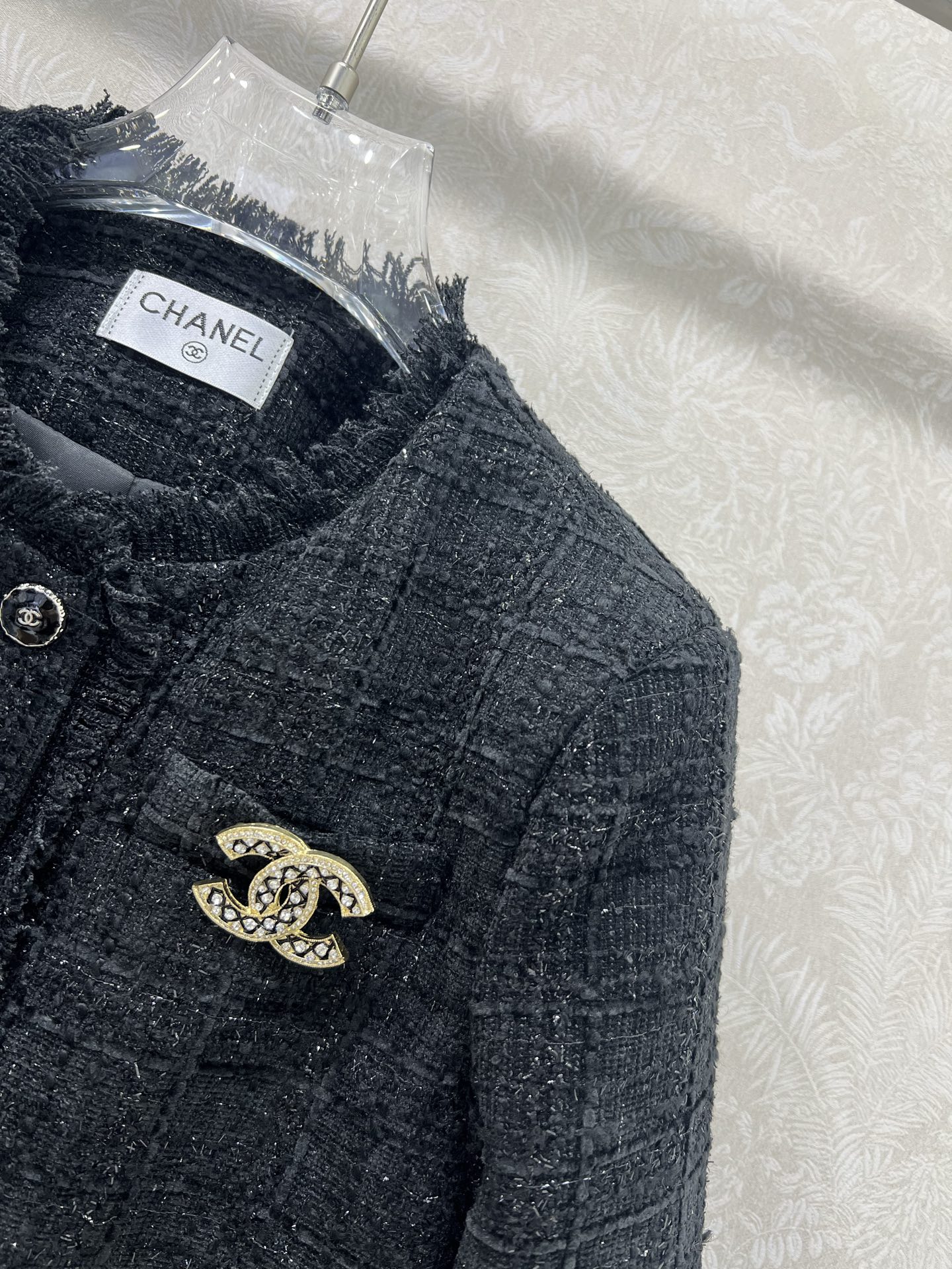 🔥🔥Chan*l 25新款编织洋装流苏短款外套 粗纺毛呢材质 肌理明显 毛料肉眼可见 质感上乘 粗花条纹