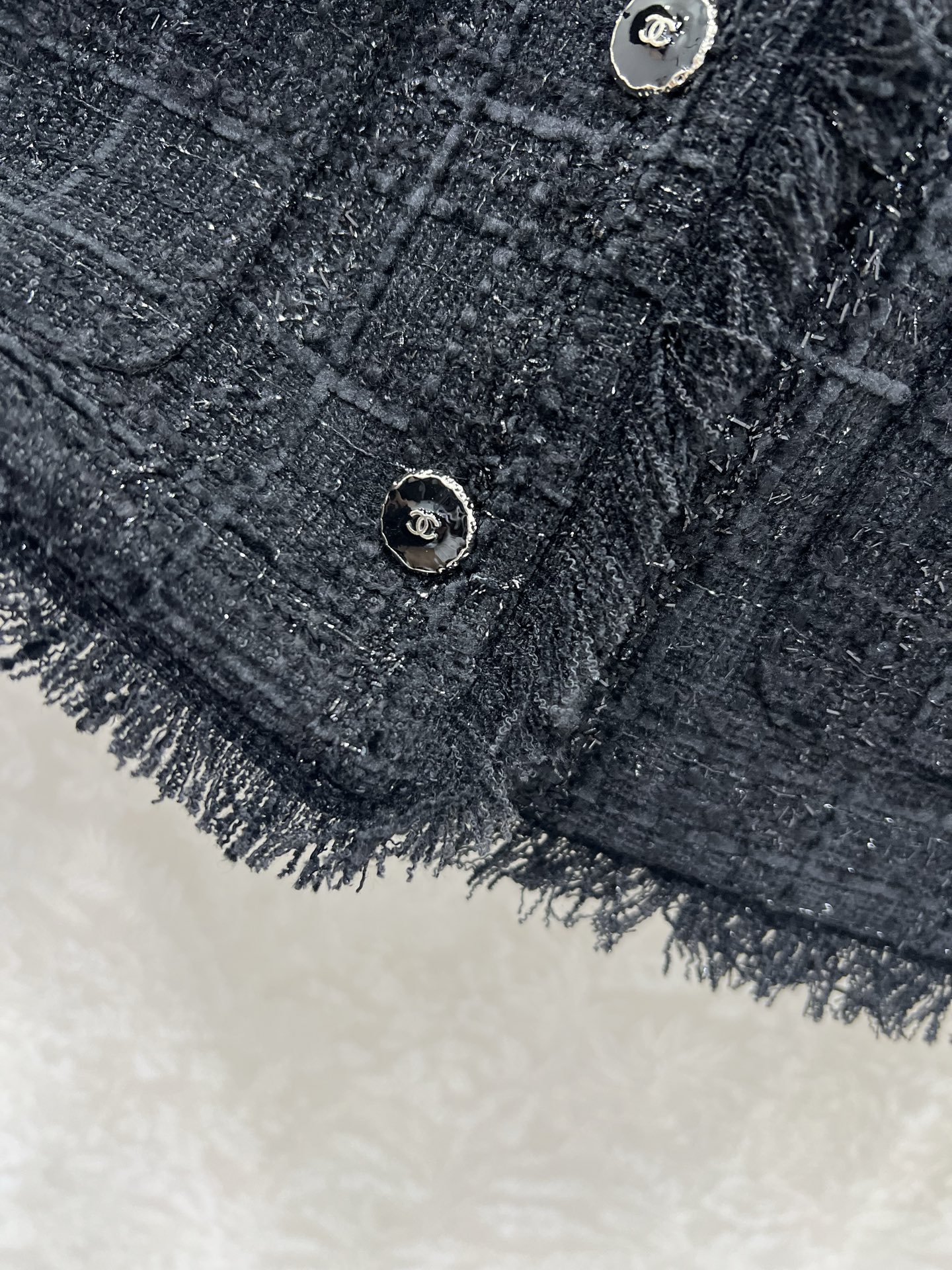 🔥🔥Chan*l 25新款编织洋装流苏短款外套 粗纺毛呢材质 肌理明显 毛料肉眼可见 质感上乘 粗花条纹