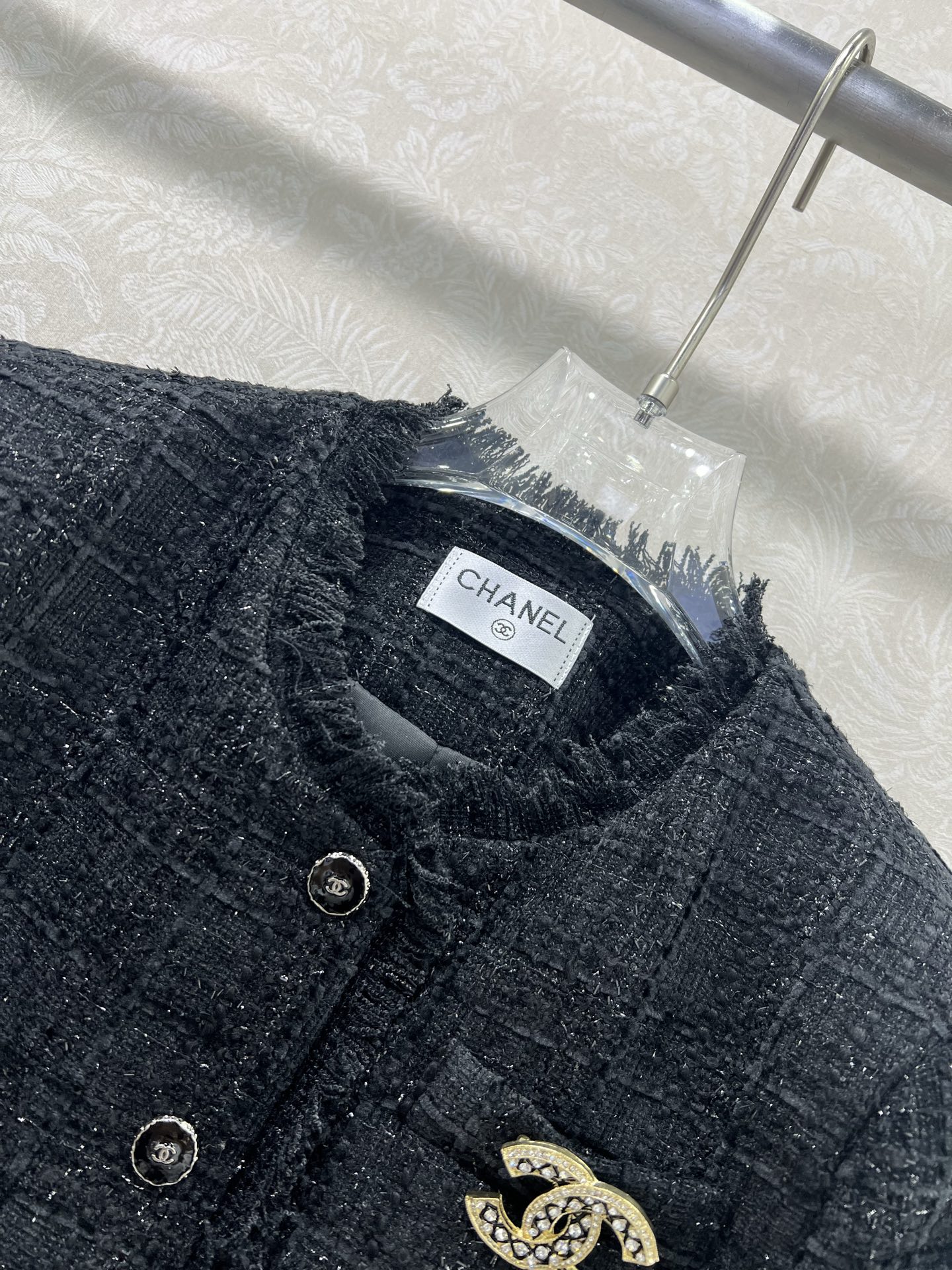 🔥🔥Chan*l 25新款编织洋装流苏短款外套 粗纺毛呢材质 肌理明显 毛料肉眼可见 质感上乘 粗花条纹