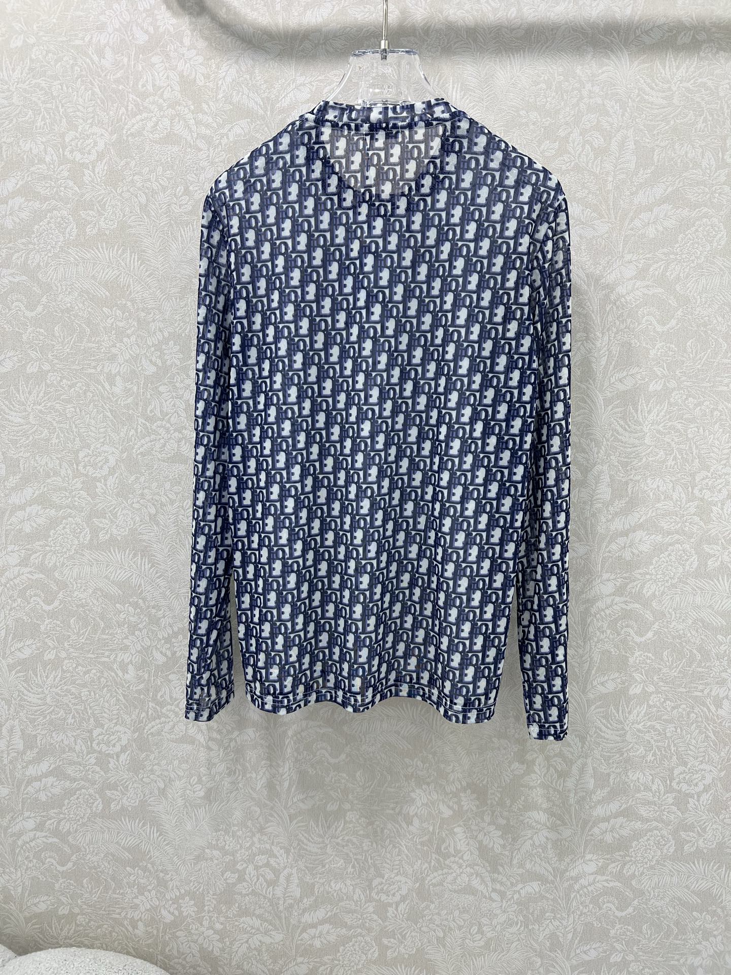 🔥🔥DIO* 25新款网纱打底衫~满幅老花字母logo印花 网纱面料亲肤又透气 超级轻薄 单看不起眼 但