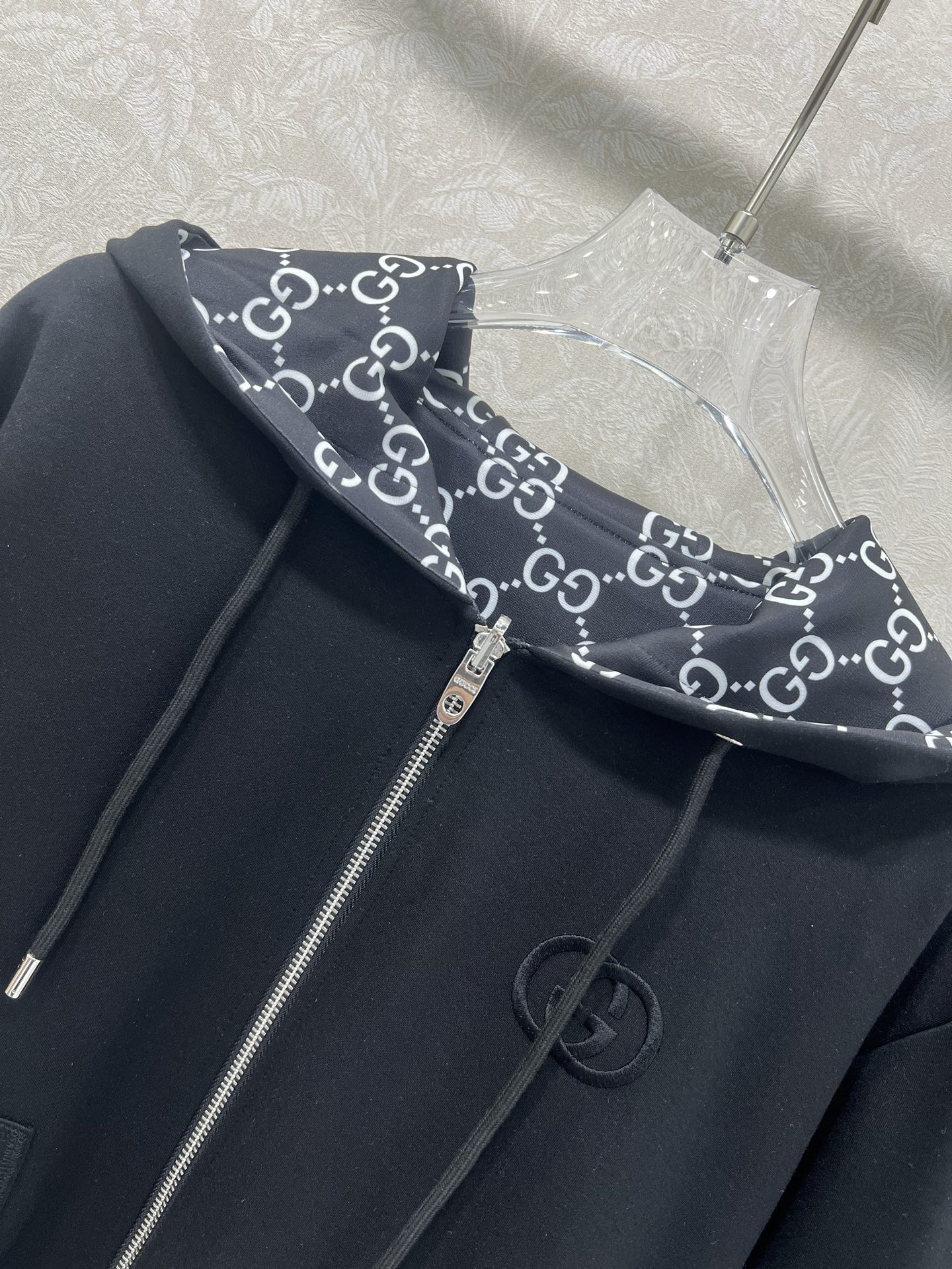 🔥🔥 Gucc* 25新款套装 双面连帽拉链外套➕小直筒长裤的组合 定制拉链头 内里双g老花印花 外套双