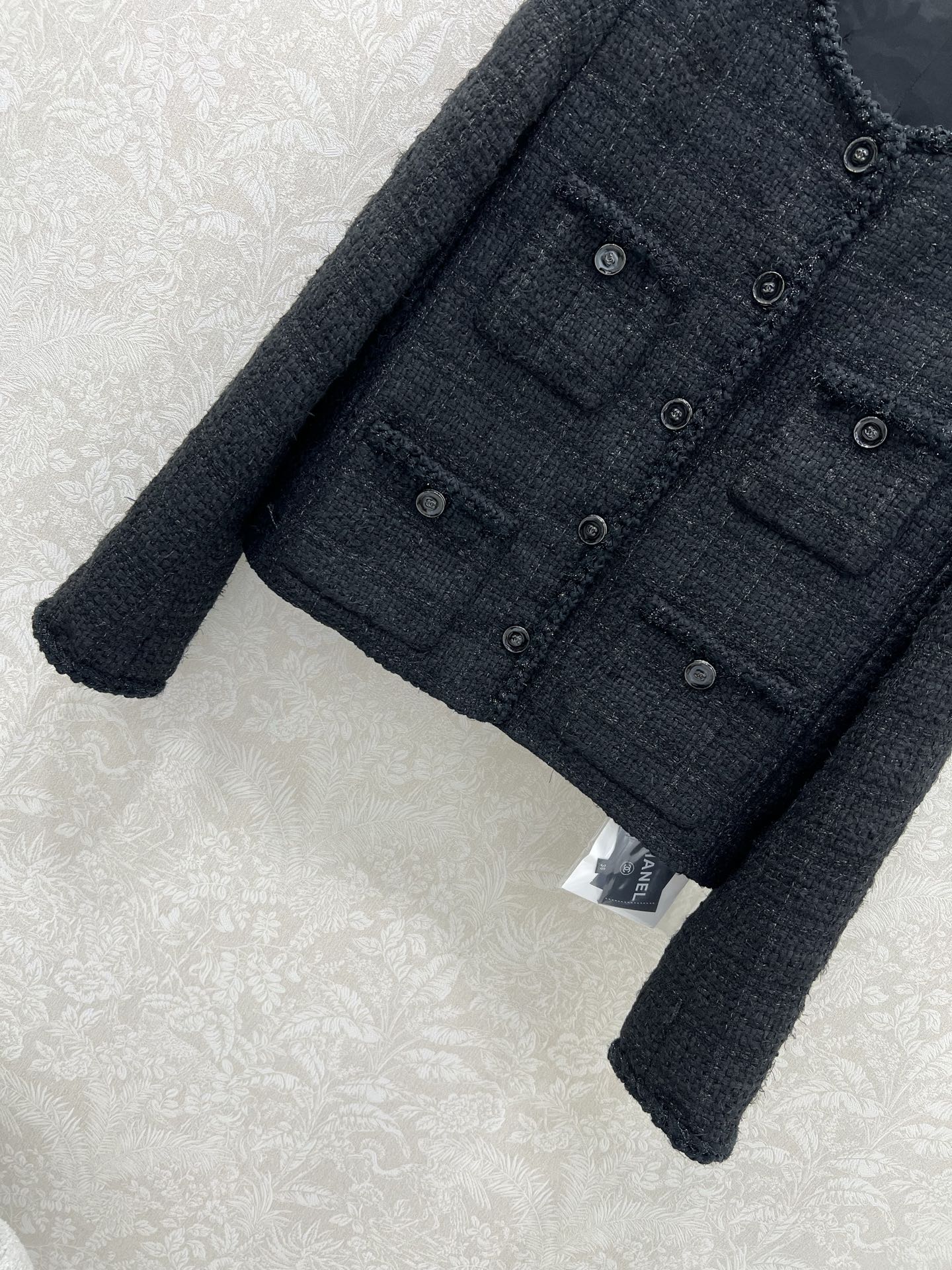 🔥🔥chan*l 25新款黑色四口袋外套 百分百内衬真丝版本‼️手工坊系列同步上新啦 秀场同款高级手工坊