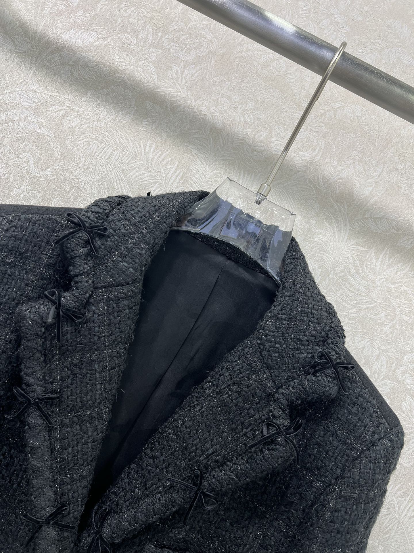 🔥🔥chan*l 25秋冬系列新款 金智妮同款法式风花翻领蝴蝶结短款粗花呢外套 100%真丝内衬版本 注