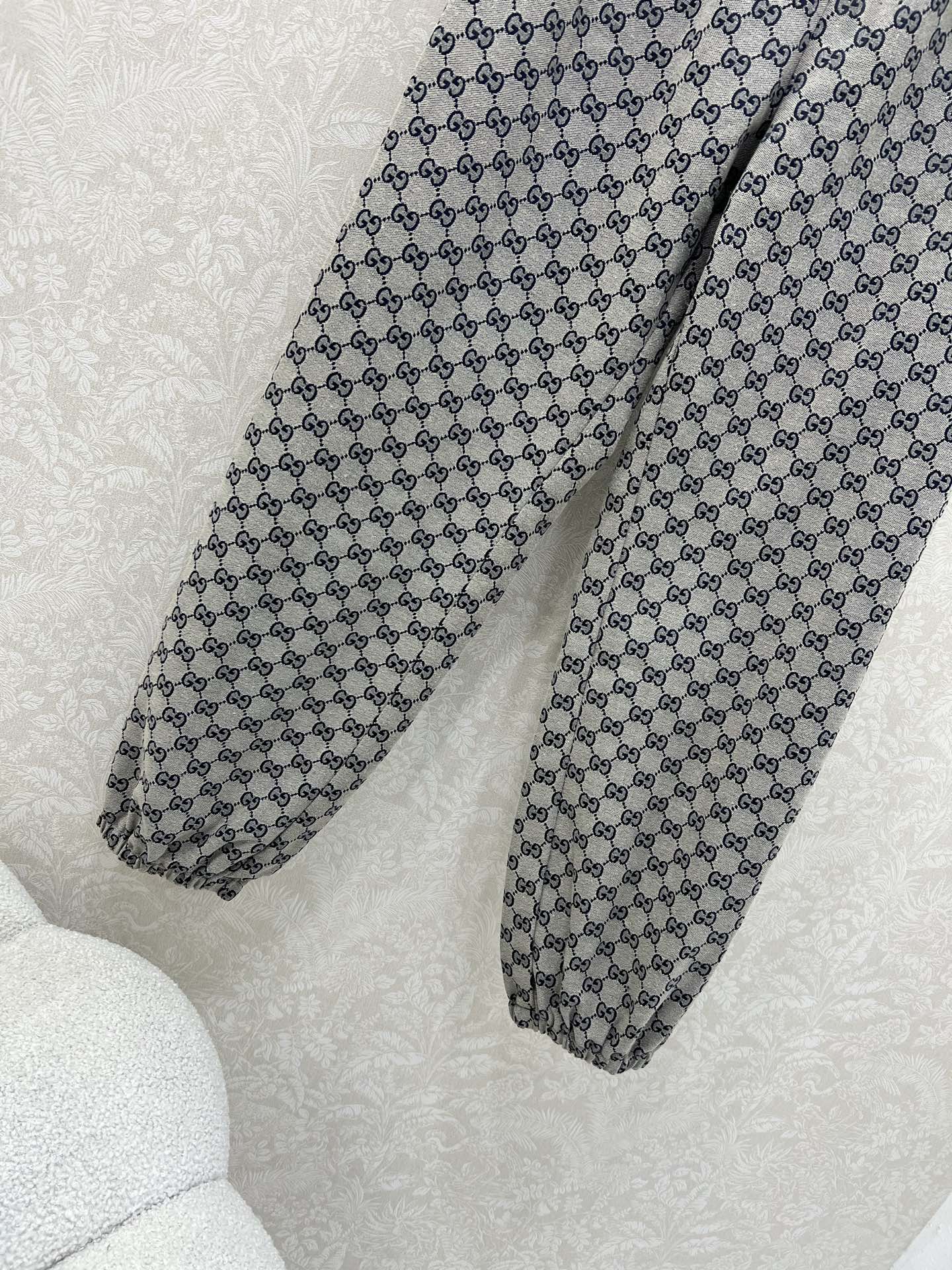 🔥🔥GUCC*古/驰25新款双G提花 松紧腰围束脚长裤 高定提花面料 经典的GGlogo！面料颜色都是定