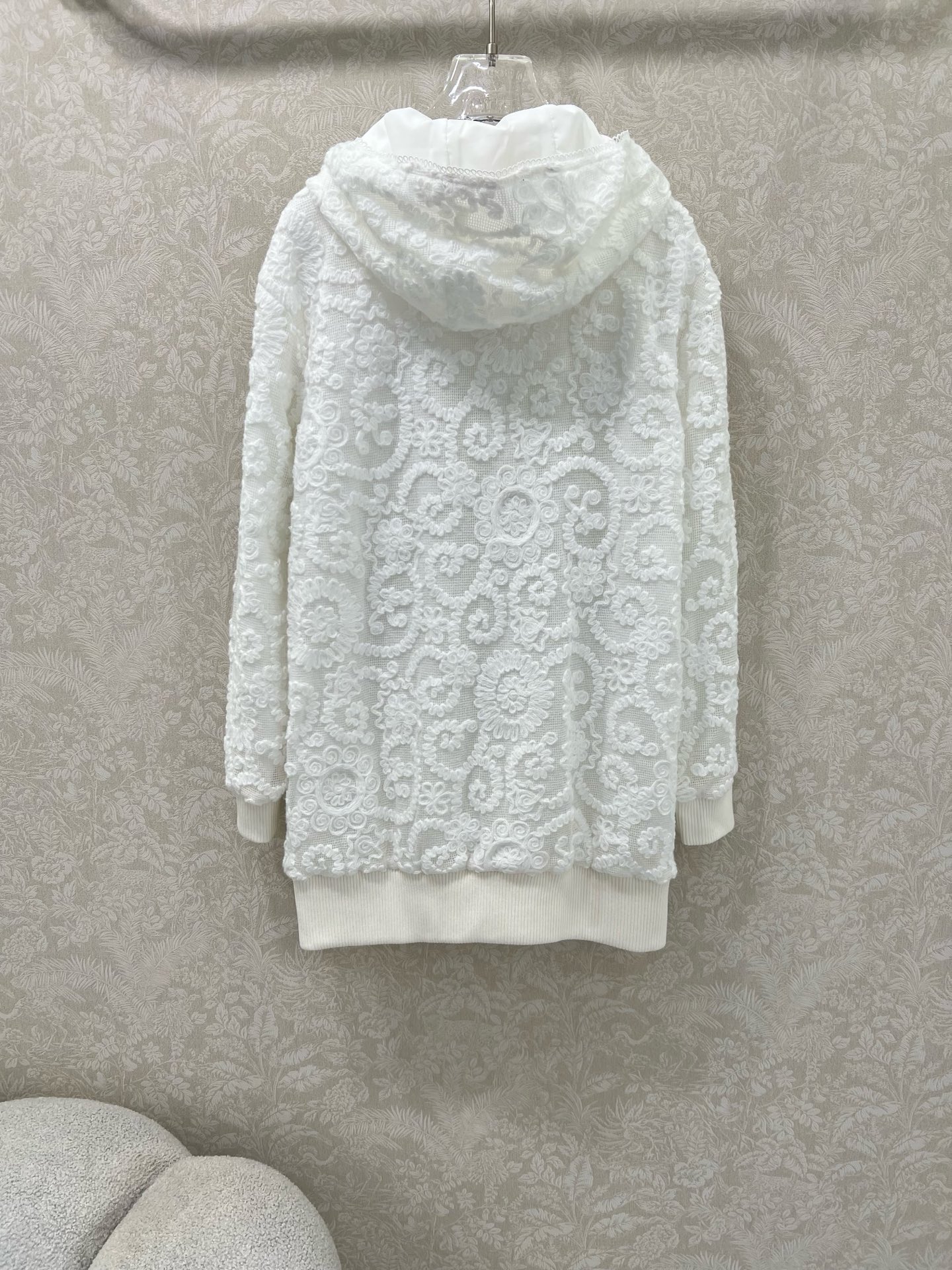 🔥🔥Celin*25新款水溶蕾丝连帽外套 定制蕾丝水溶花 超好看[色] 唯美仙女 胸前搭配凯旋门logo