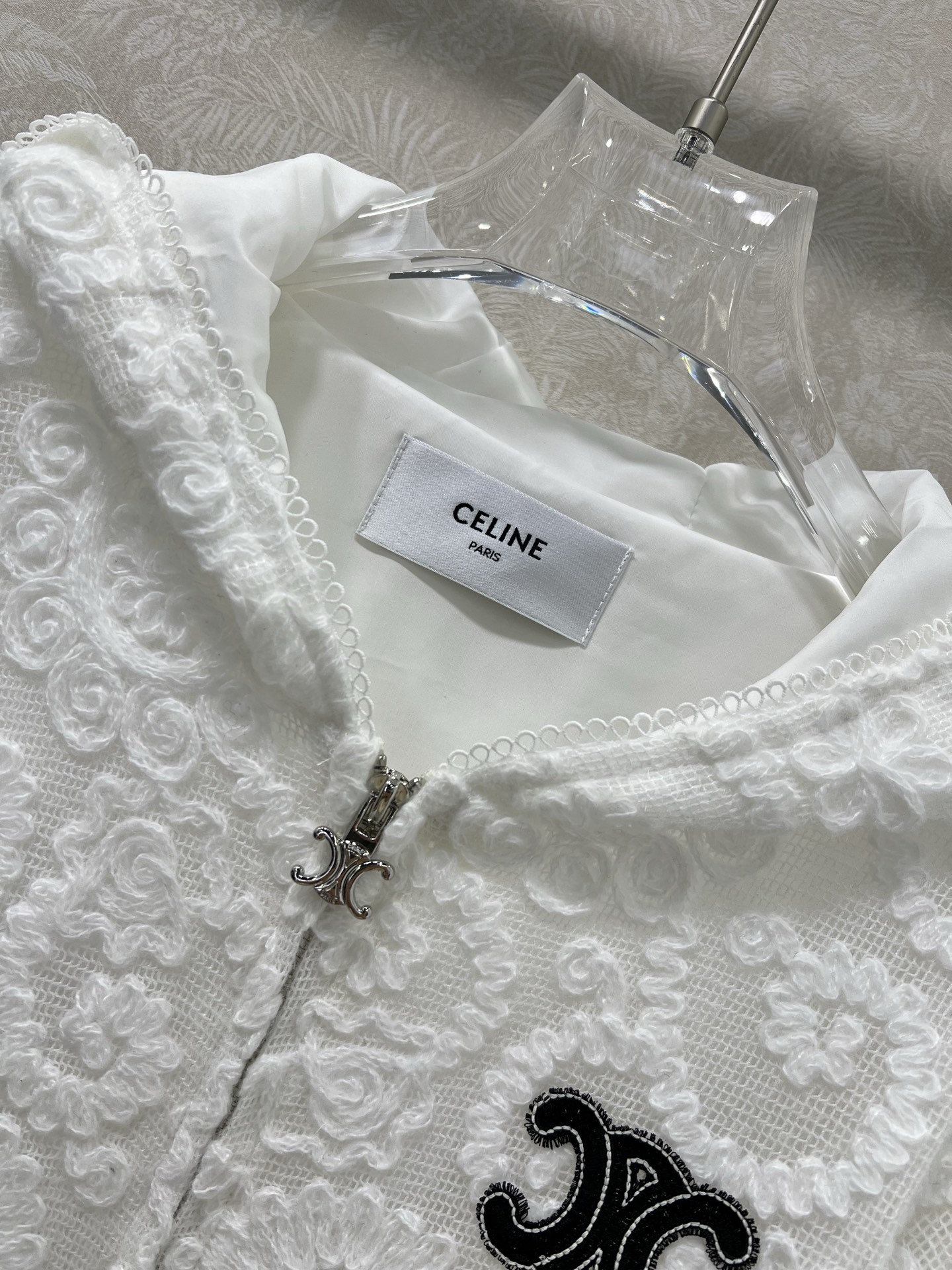 🔥🔥Celin*25新款水溶蕾丝连帽外套 定制蕾丝水溶花 超好看[色] 唯美仙女 胸前搭配凯旋门logo