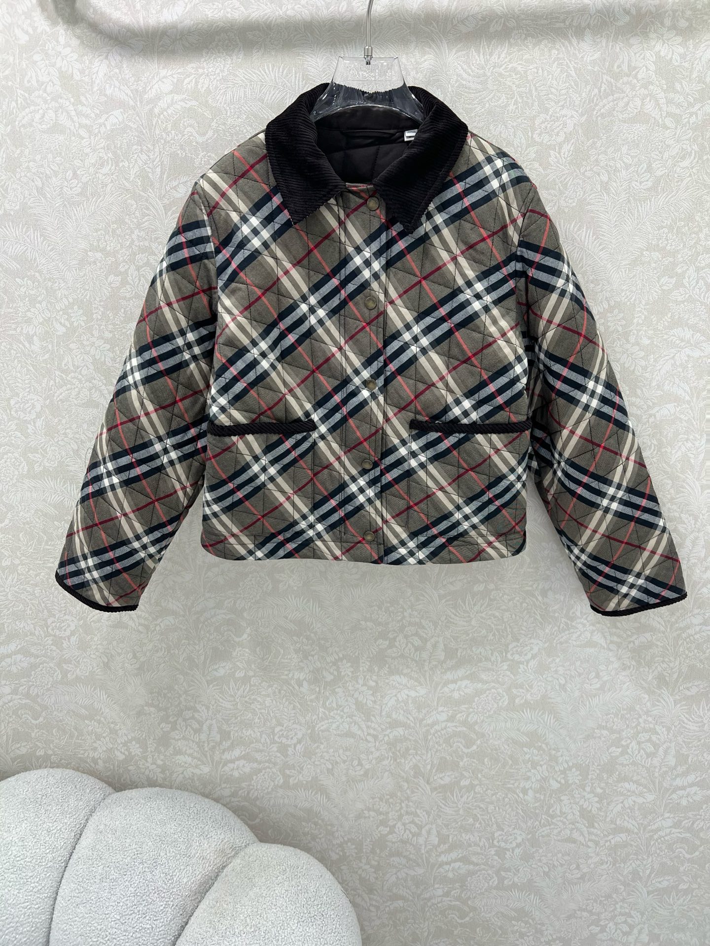 🔥🔥Burber*y 25新款格纹棉服外套 新版斜格纹设计 工艺还原，升级材质，提升秋冬御寒功能，羽绒棉
