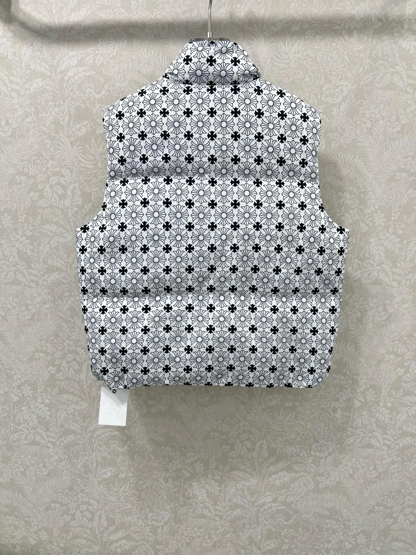 🔥🔥 Chrome Heart*克罗/心 25新款立领白鸭绒羽绒马甲 整体品牌logo印花 定制十字架五