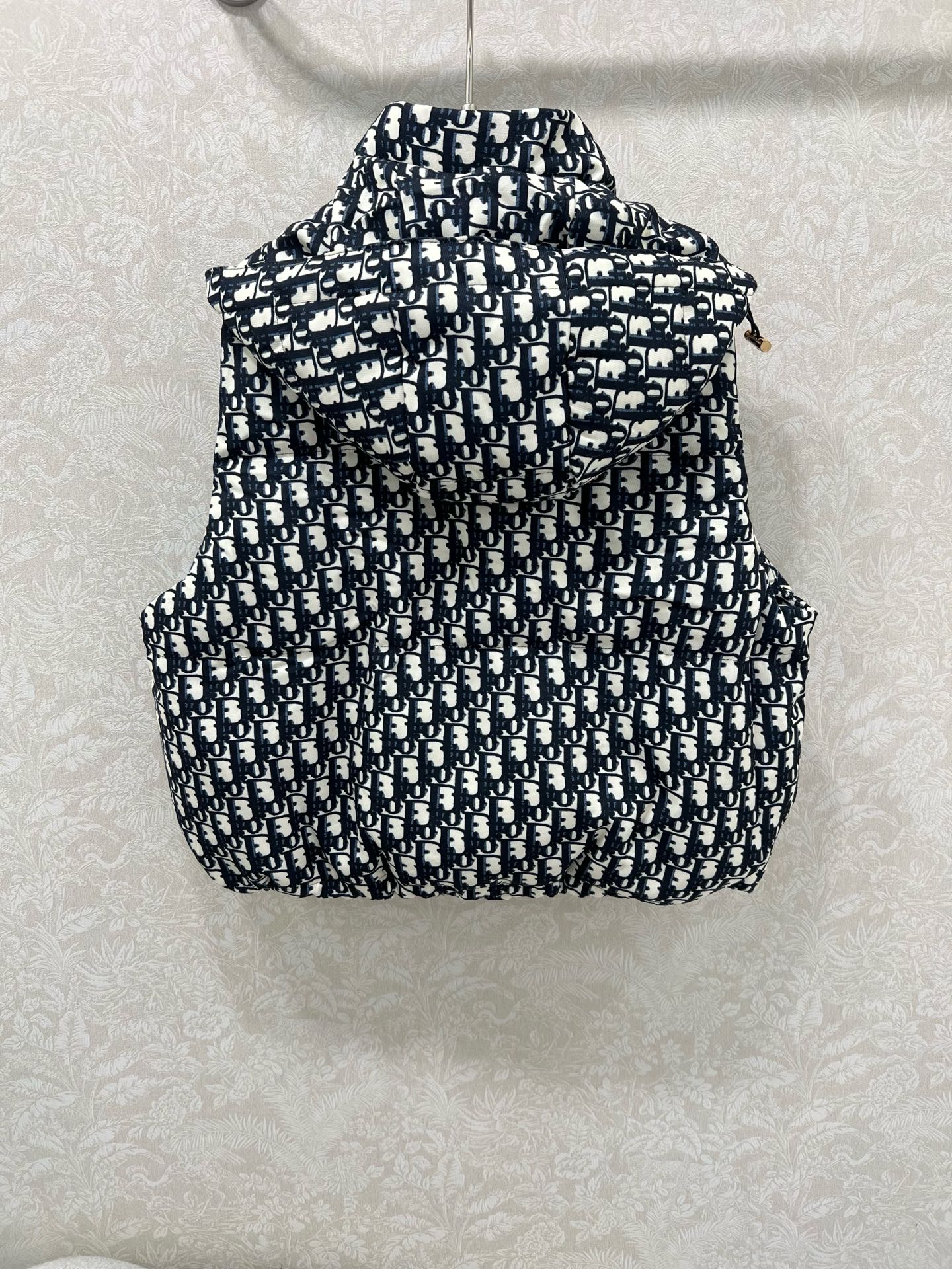 🔥🔥DIO*25新款连帽羽绒马甲 90白鸭绒 帽子可拆卸 满幅字母印花系列连帽羽绒马甲 满Logo印花 