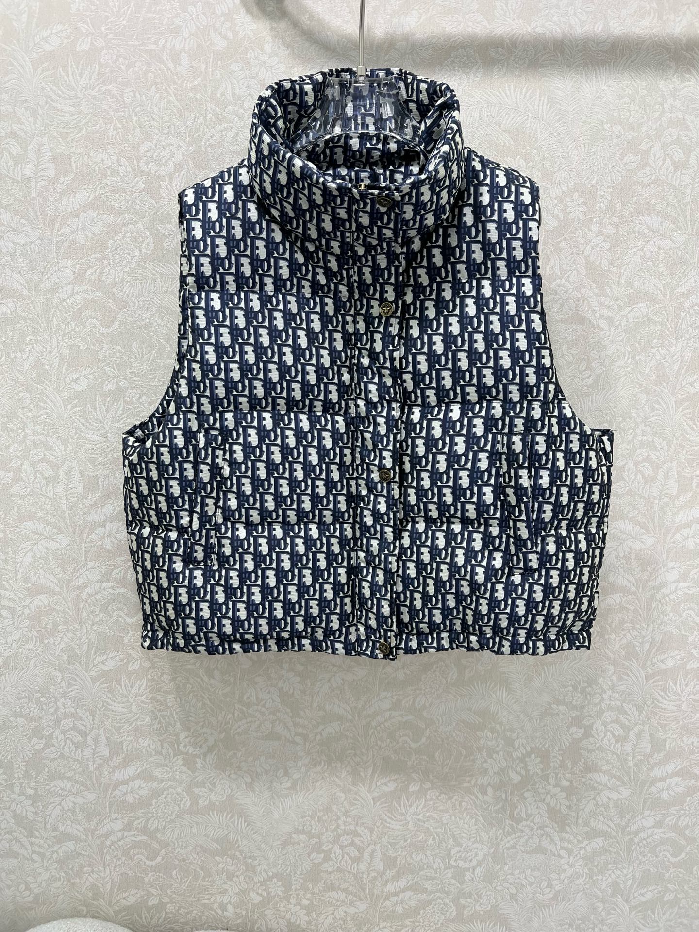 🔥🔥DIO*25新款立领羽绒马甲 90白鸭绒 帽子可拆卸 满幅字母印花以及经典丛林动物印花羽绒马甲 打造