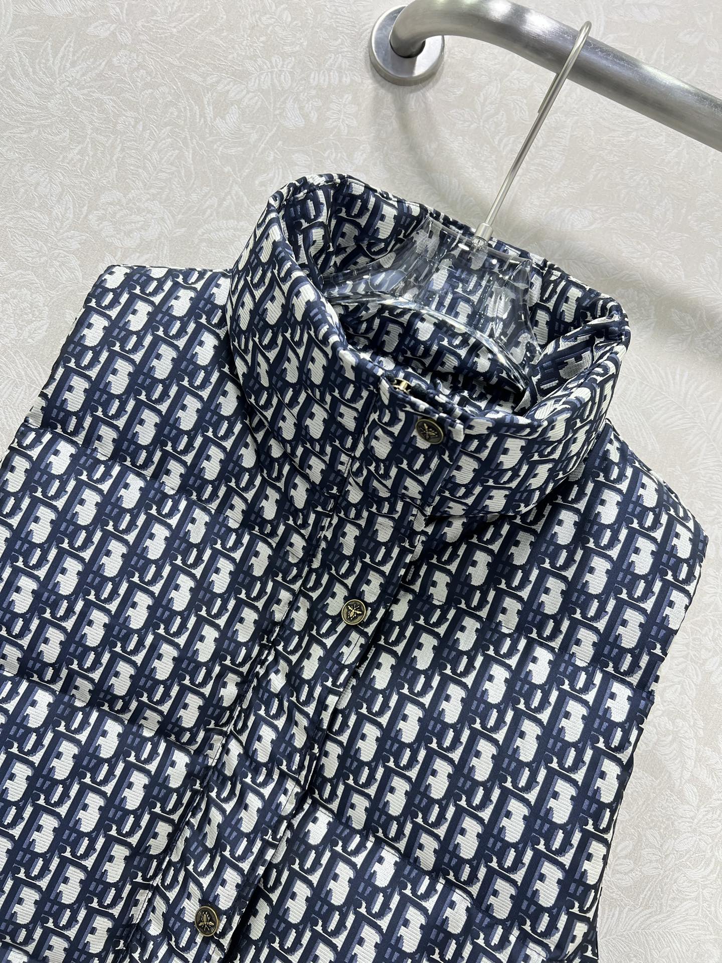 🔥🔥DIO*25新款立领羽绒马甲 90白鸭绒 帽子可拆卸 满幅字母印花以及经典丛林动物印花羽绒马甲 打造