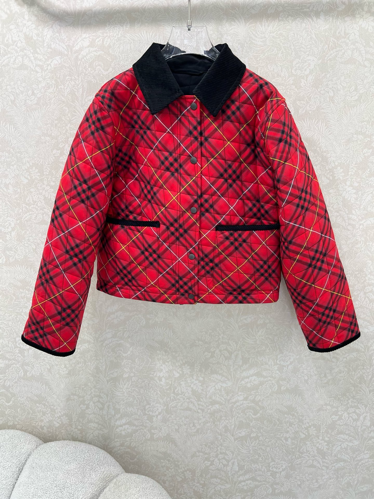 🔥🔥Burber*y 25新款格纹棉服外套 新版斜格纹设计 工艺还原，升级材质，提升秋冬御寒功能，羽绒棉