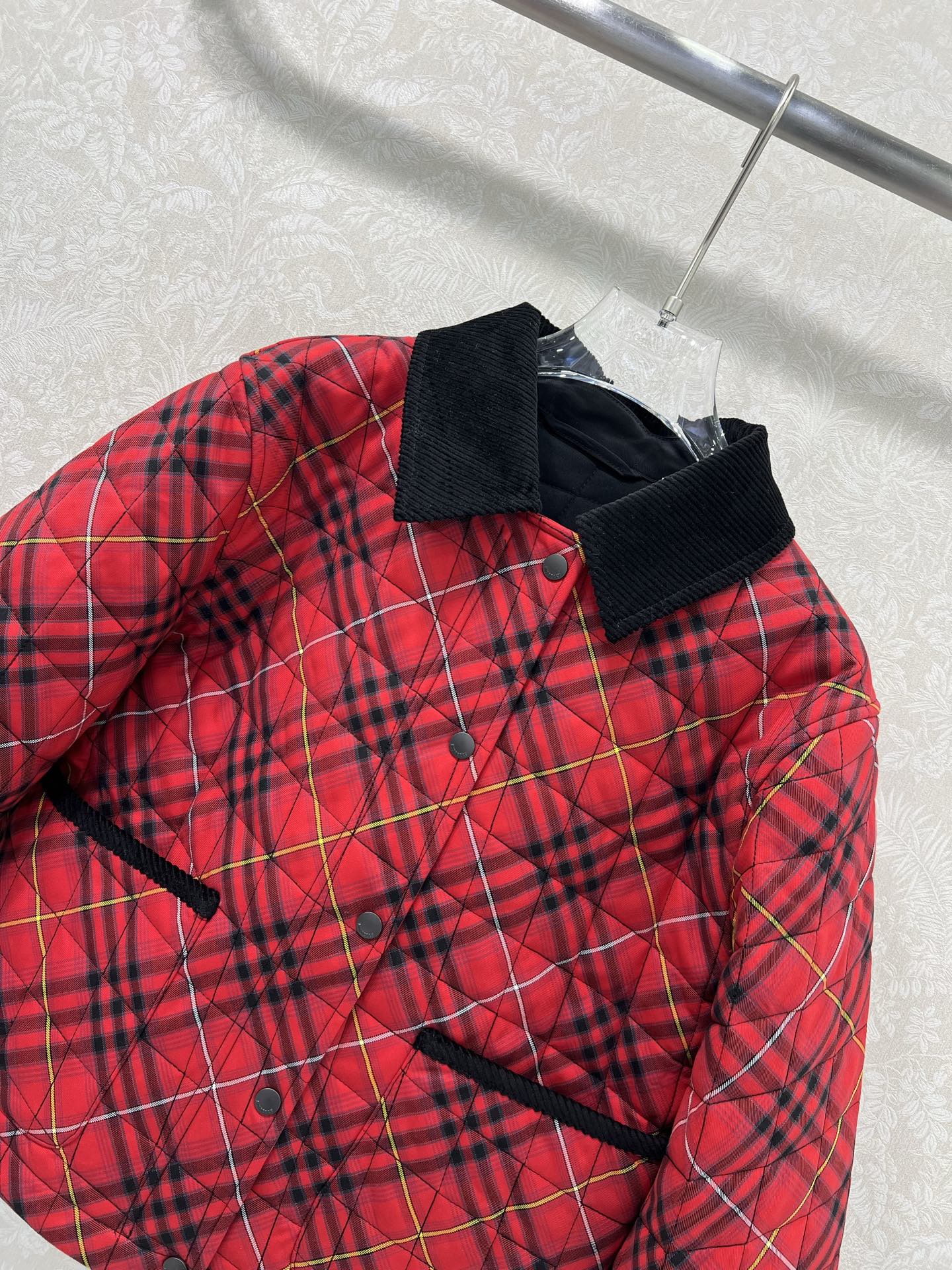 🔥🔥Burber*y 25新款格纹棉服外套 新版斜格纹设计 工艺还原，升级材质，提升秋冬御寒功能，羽绒棉