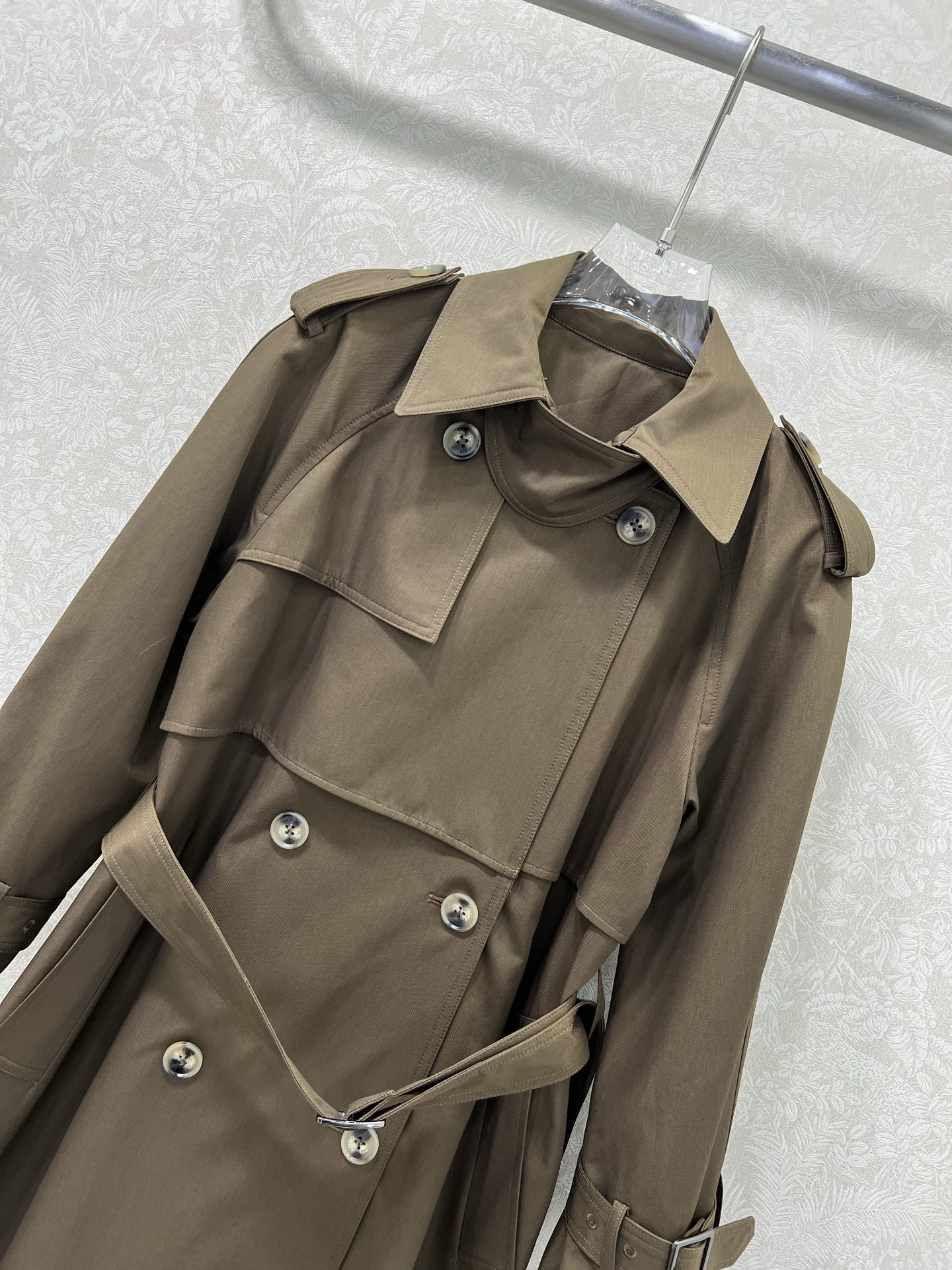 🔥🔥Max mar* 25新款羊毛风衣外套😘 定制高档羊毛面料 卡其色（棉）内衬经典满印logo印花 黑