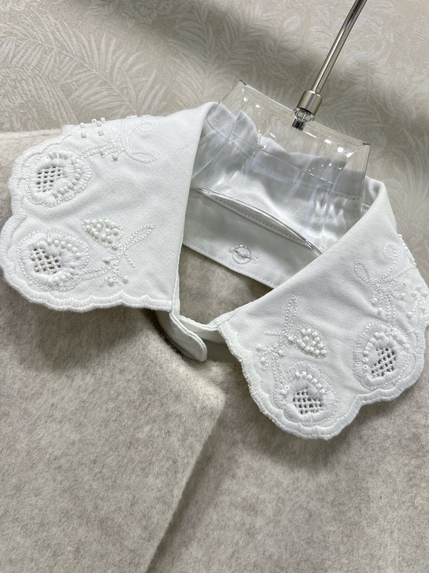 🔥🔥Miumi*25秋冬新品绣花领娃娃款羊毛毛呢外套连衣裙 超减龄甜妹千金穿搭 可拆卸刺绣娃娃领精致减龄